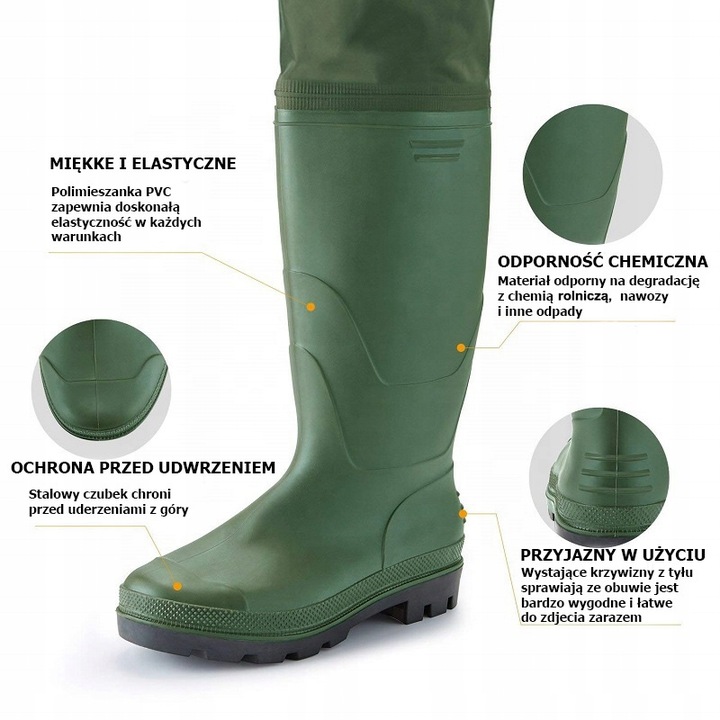 Reinforced fishing waders professional + inserts - 41 Size 41