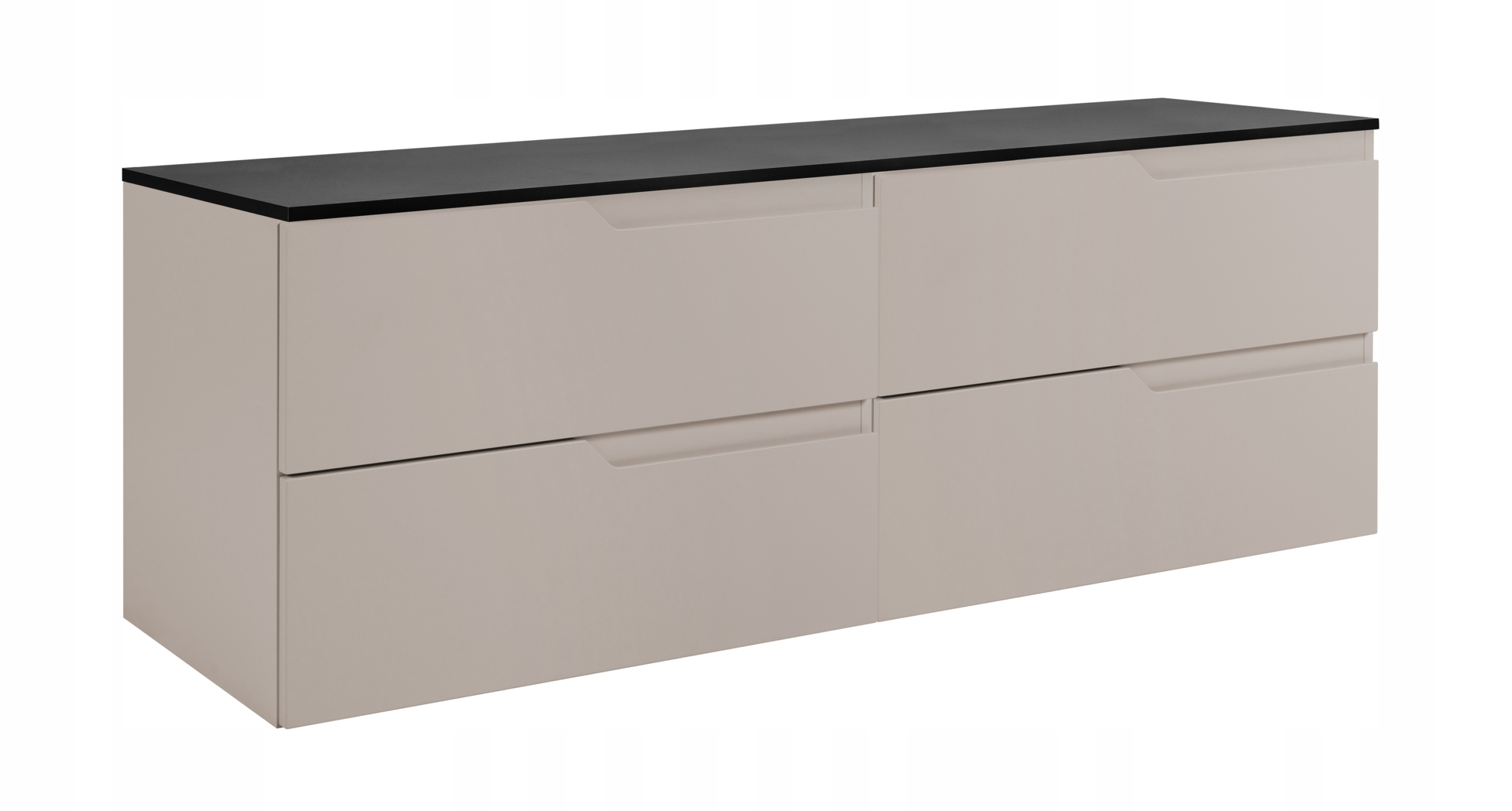 RODAN MODERN Badmöbel Set 120 cm Kaschmir mit Arbeitsplatte Schwarz – Hauptansicht
