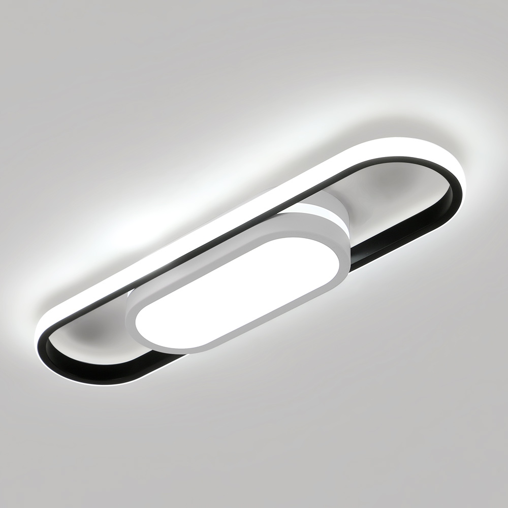 LAMPADA DA SOFFITTO BIANCA SOSPENSIONE LED NERA 27W MODERNA 3000K/4500K/6500K