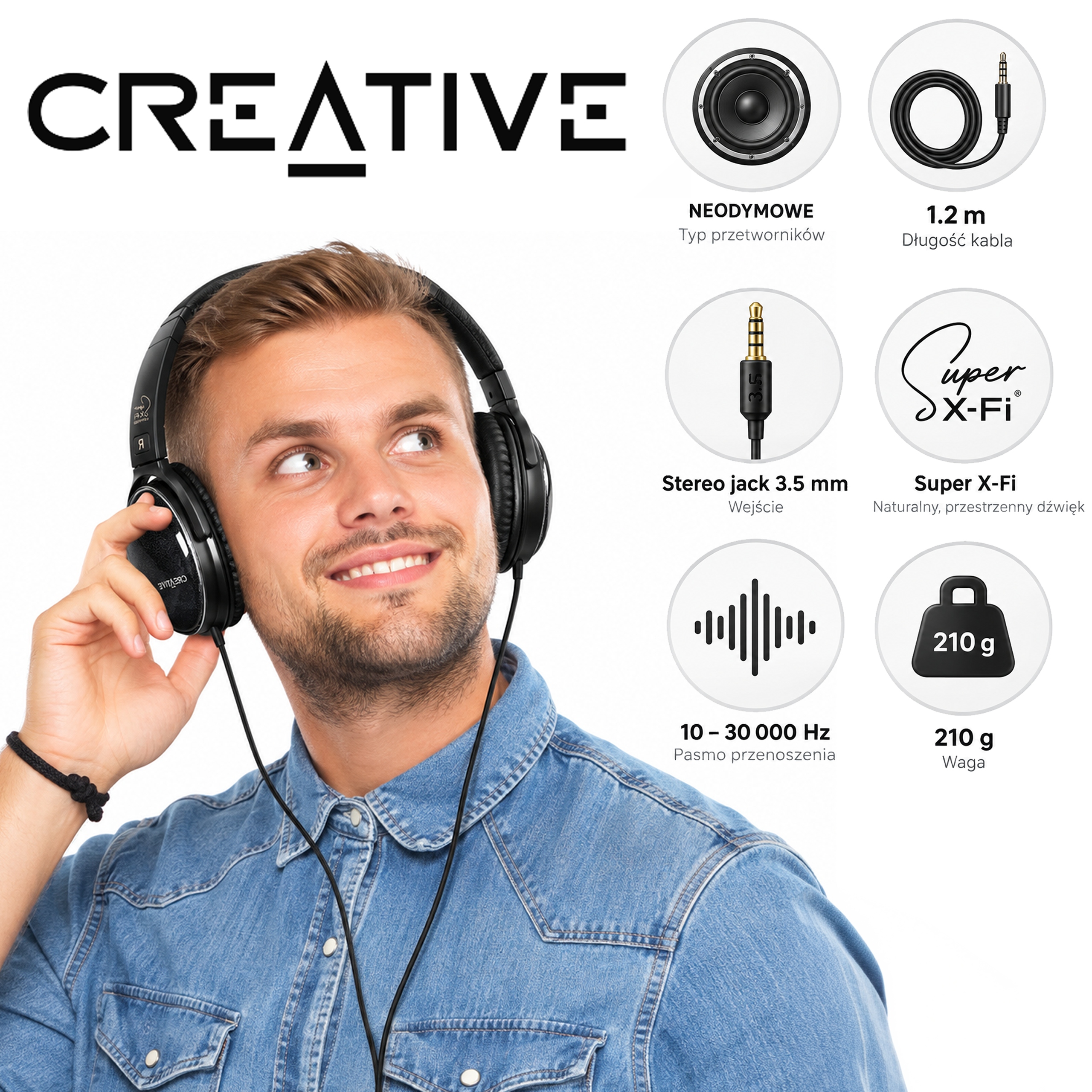 Creative Aurvana Live SE Optimized Neodymium Wired Headphones GIFT Manufacturer code UHCRLRNP0000010