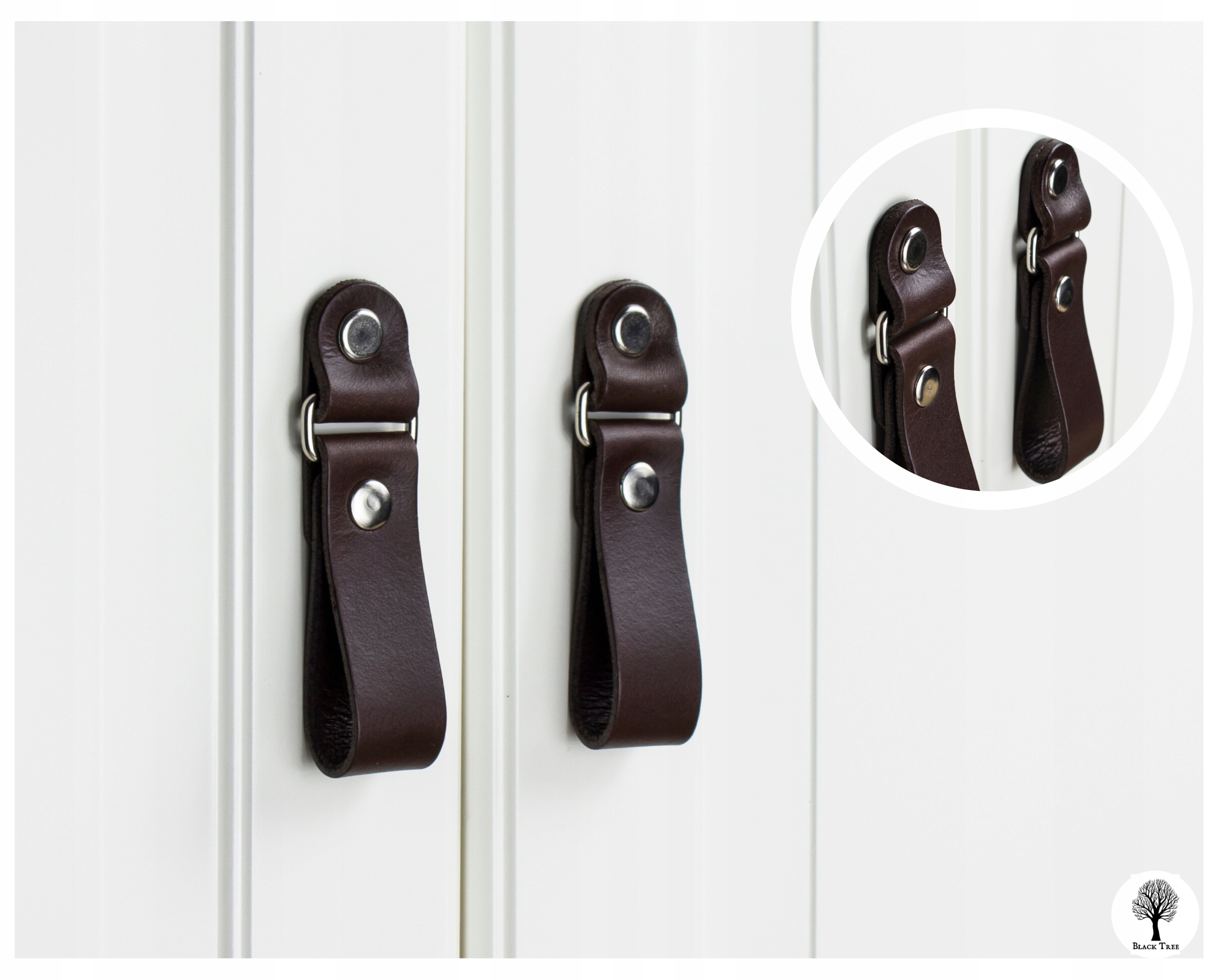 Poignée de meuble en cuir pour meubles en cuir n° 008 marron foncé EAN (gtin) 5904151620283