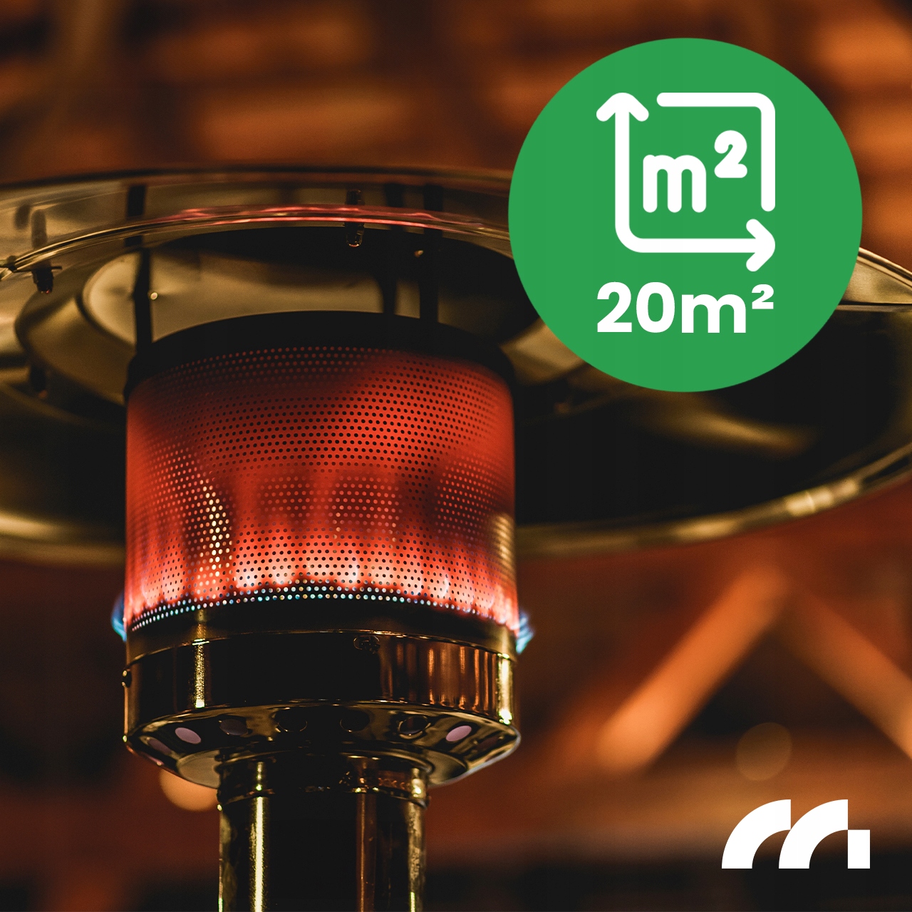 calefacción de jardín tipo paraguas, calefactor radiante de gas para terraza, con cubierta, 13 kW, potencia máxima de calefacción de 13 kW