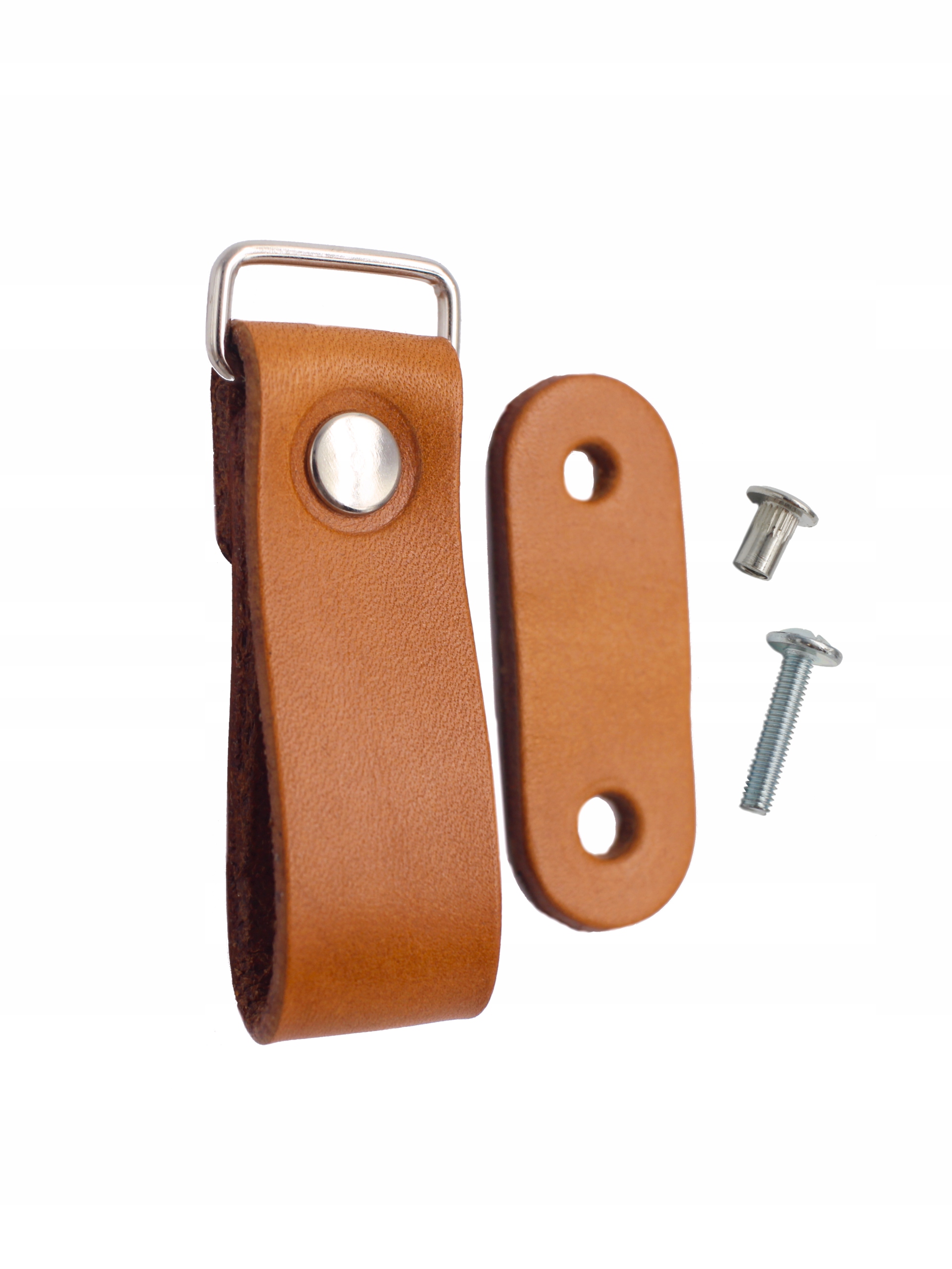 Poignée de meuble en cuir n° 008 marron cognac, code fabricant, bouton de meuble Poignée de meuble en cuir