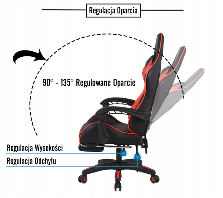 Gaming-, Büro-, Massage- und Gaming-Extremstuhl, Möbelhöhe 131 cm