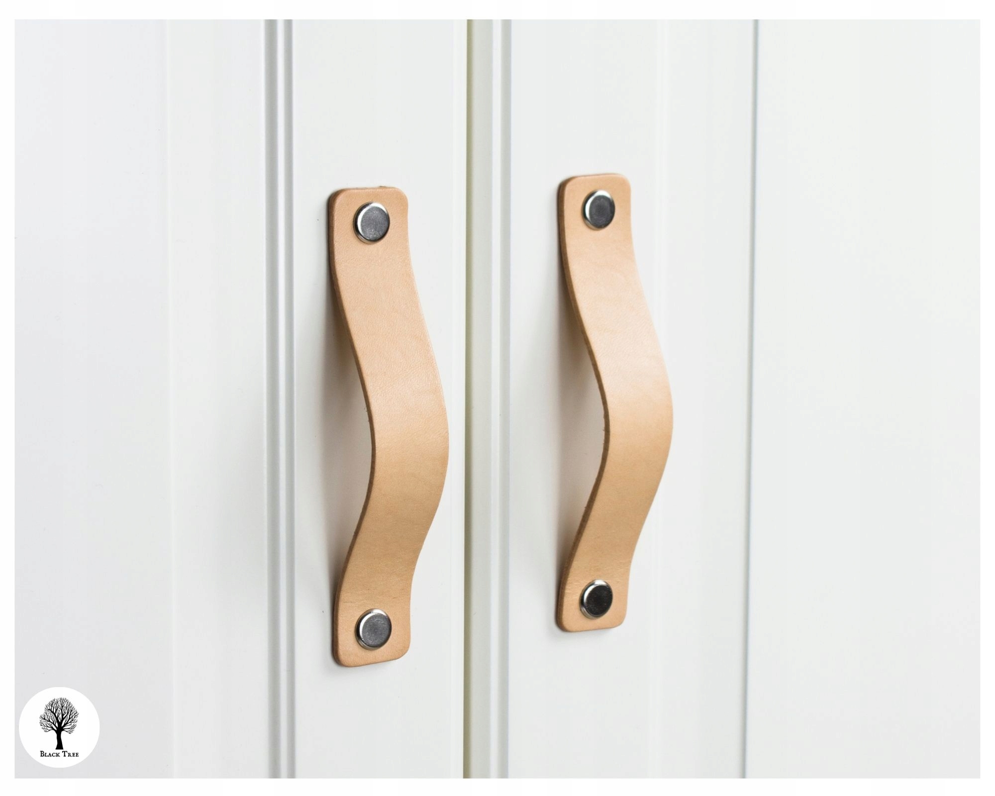 Poignée de meuble en cuir, poignée, bouton pour 96 mm, couleur naturelle. Code fabricant. Poignées pour meubles en cuir clair 96 mm