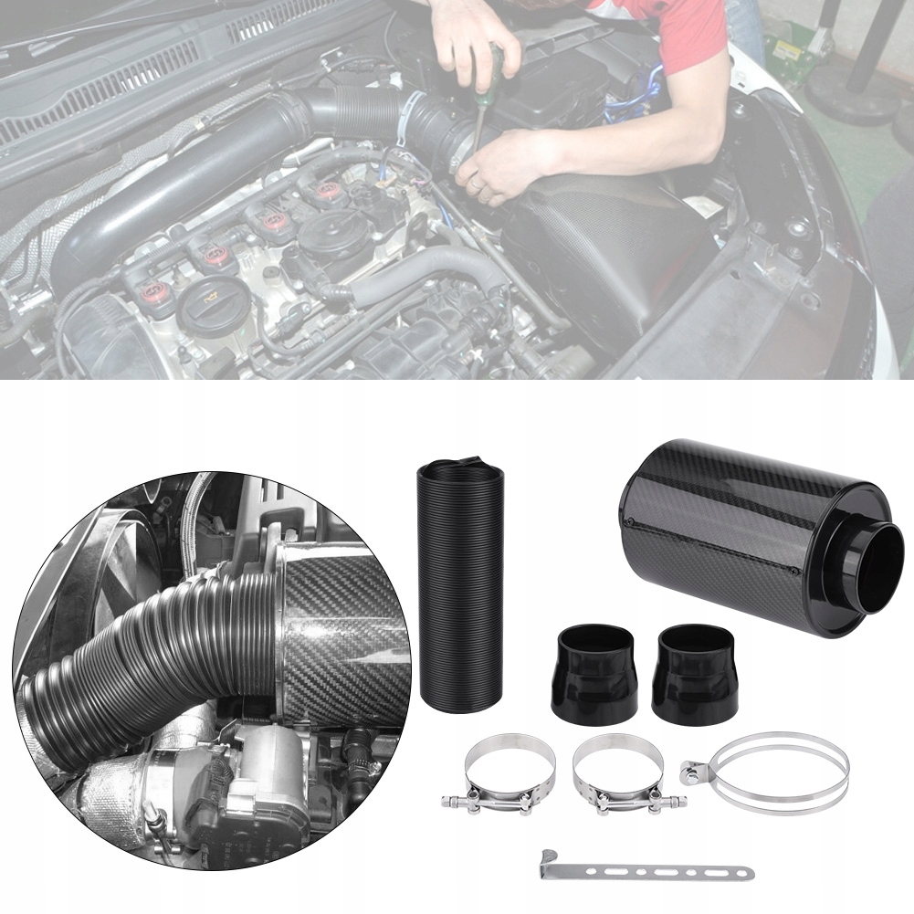 airbox sport filtr powietrza wlot zimnego powietrza uniwersalny do wszystkich pojazdów Audi BMW Producent części nieznany producent