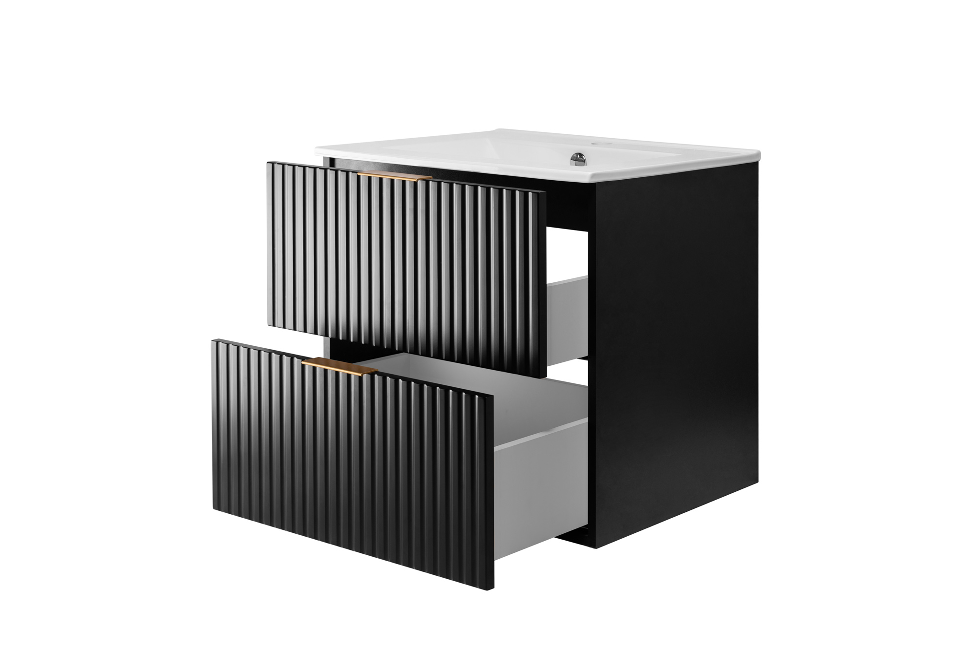 RODAN FLOW 60 cm Schwarz mit Keramikwaschbecken – Ansicht 7
