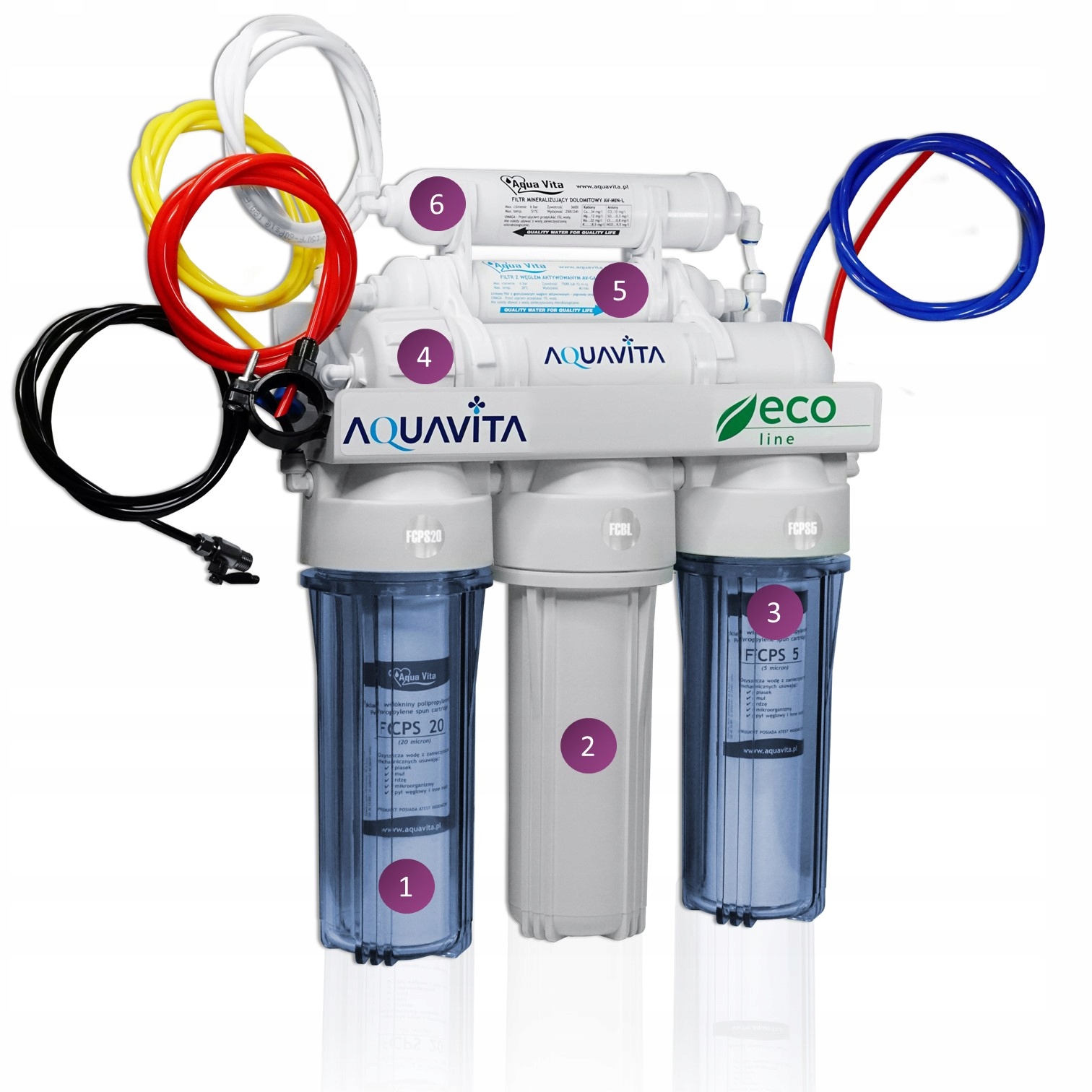 FILTRE A EAU OSMOSE INVERSE RO6 AQUAVITA + CARTOUCHES