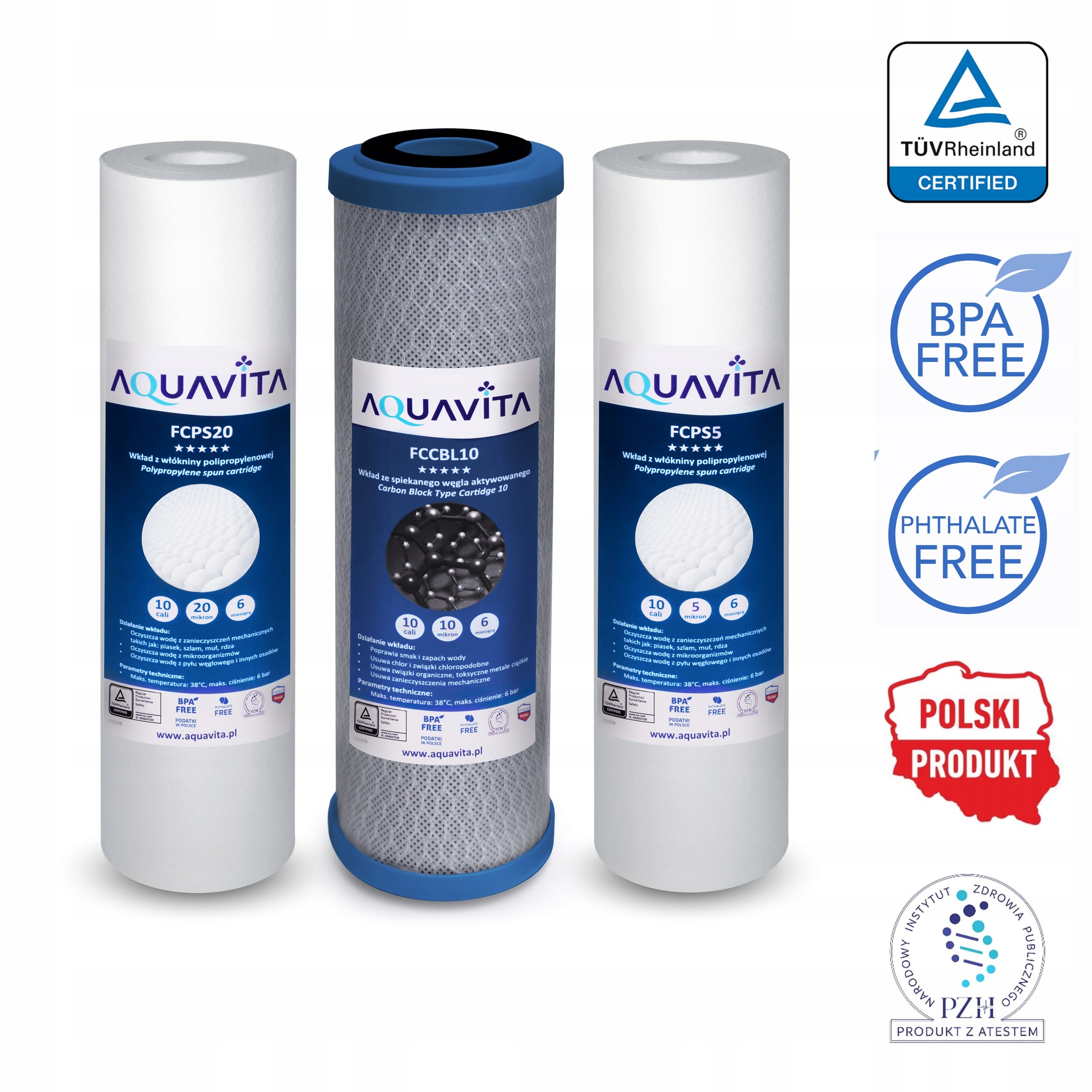 Un jeu de cartouches pour le filtre à eau osmosée RO8 AQUAVITA Code fabricant AV-SRO8 REDOX