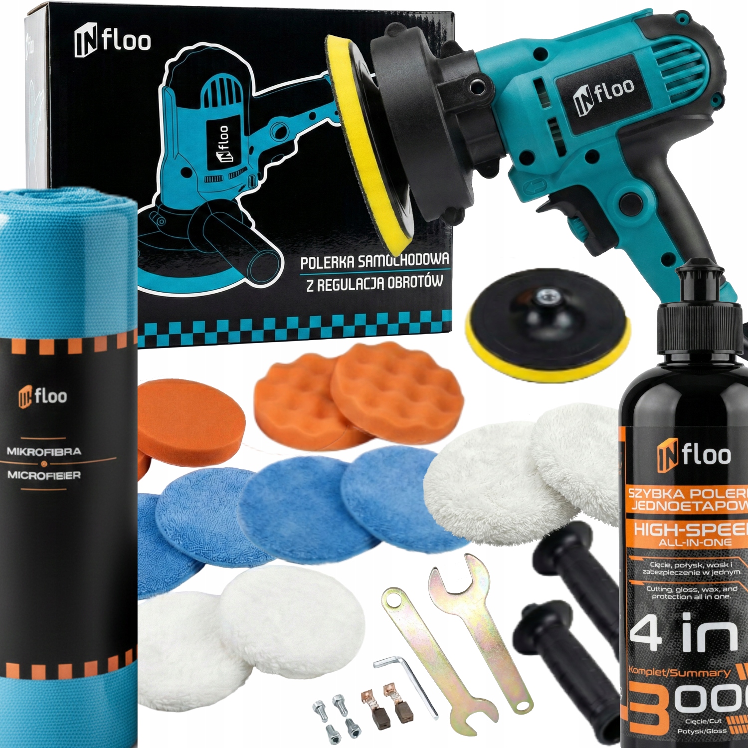 POLISSEUSE POUR VOITURE 600-3700 tr/min + KIT DE POLISSAGE