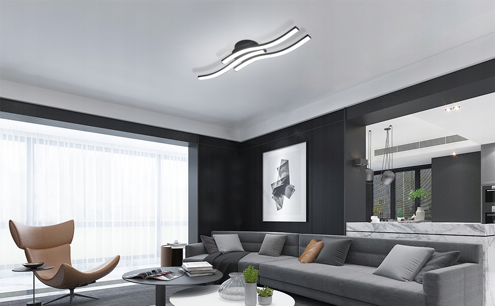 GOECO LED ceiling light floral design, gold, 30 cm, warm light, 30W