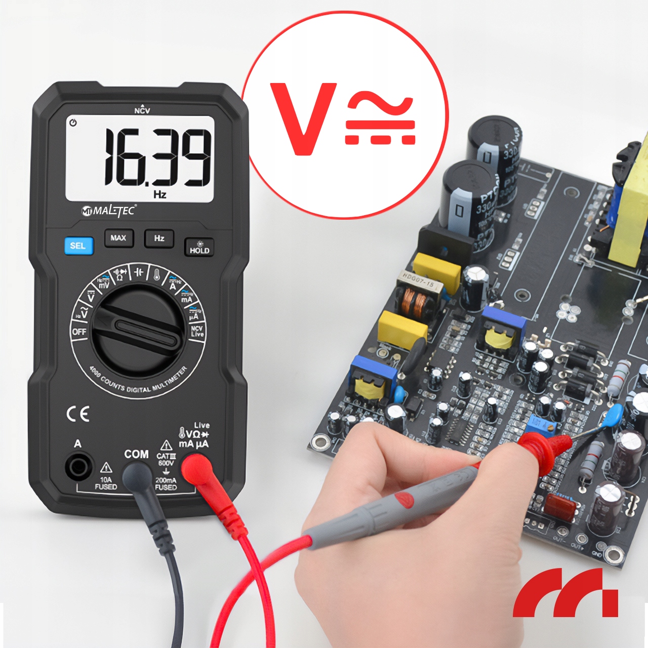 Multimetro digitale, misuratore di corrente, tester elettrico LCD, set di cavi, tipo portatile