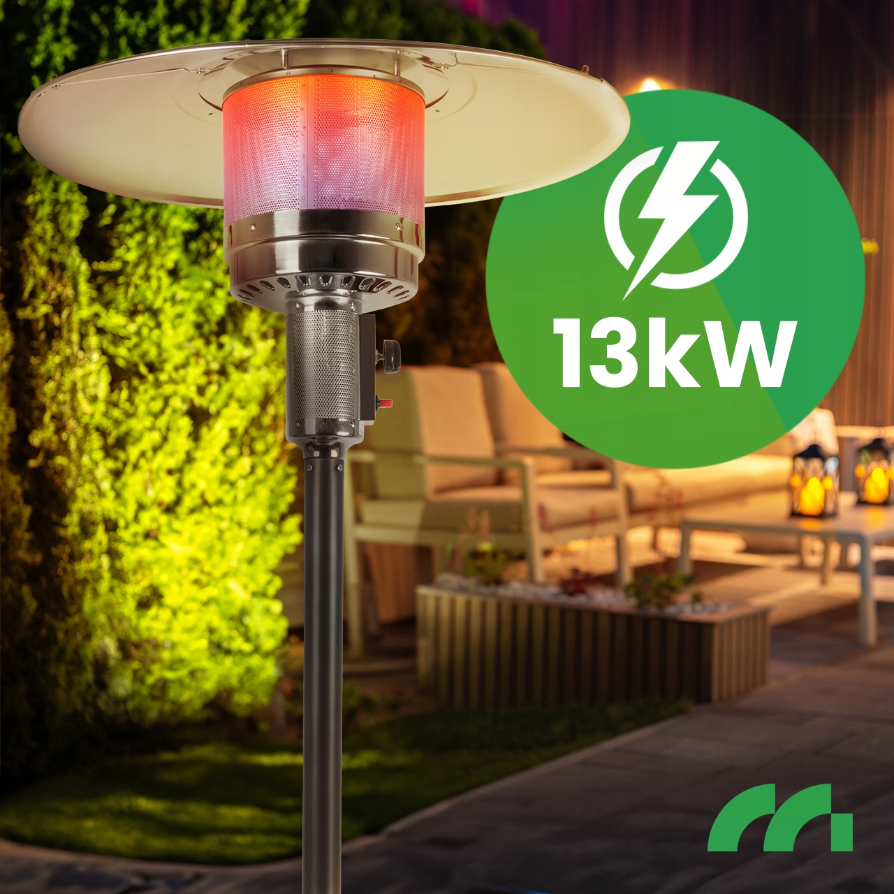 calefacción para sombrilla de jardín radiante a gas con cubierta 13kW EAN (gtin) 5901924242321