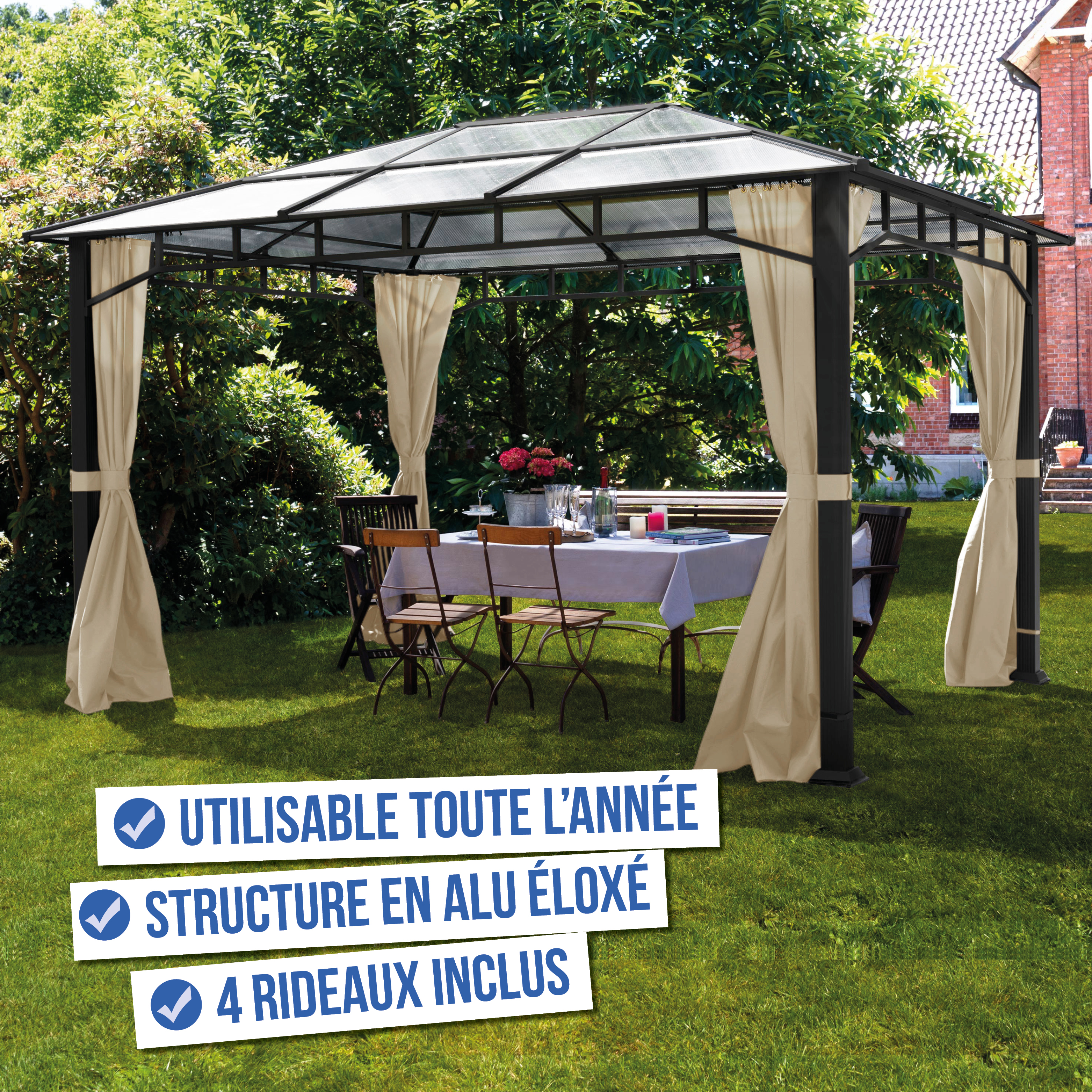 rideau pour tonnelle 3x4