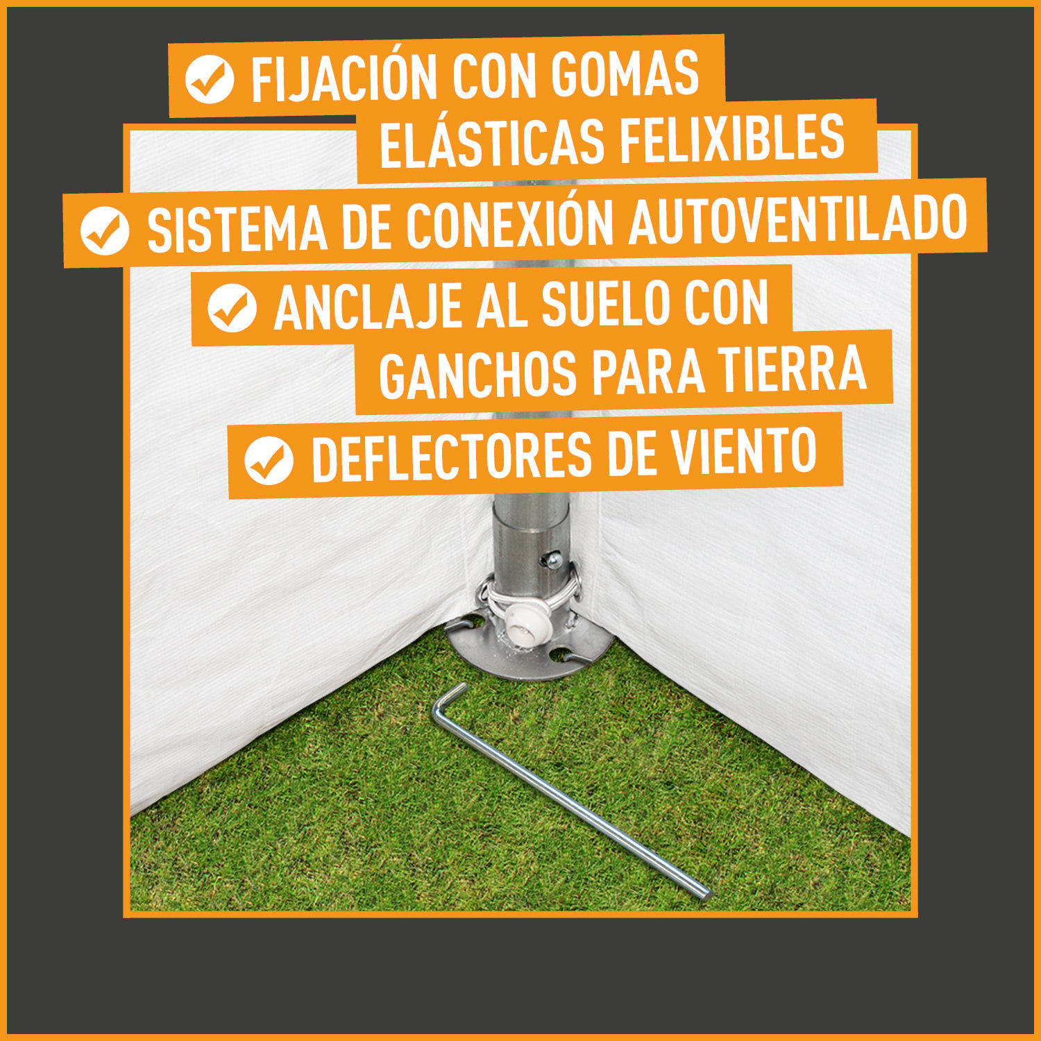 PE Carpas para fiestas 5x10, blanco, impermeable (90104)