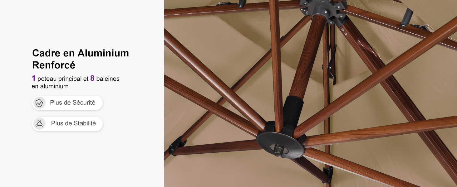 parasol déporté carré 4m