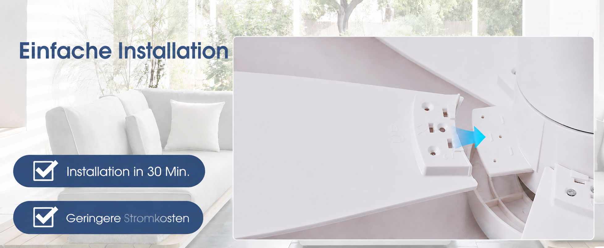 Produktansicht: Kviflon Deckenventilator Weiß 107 cm mit LED und leisem DC-Motor