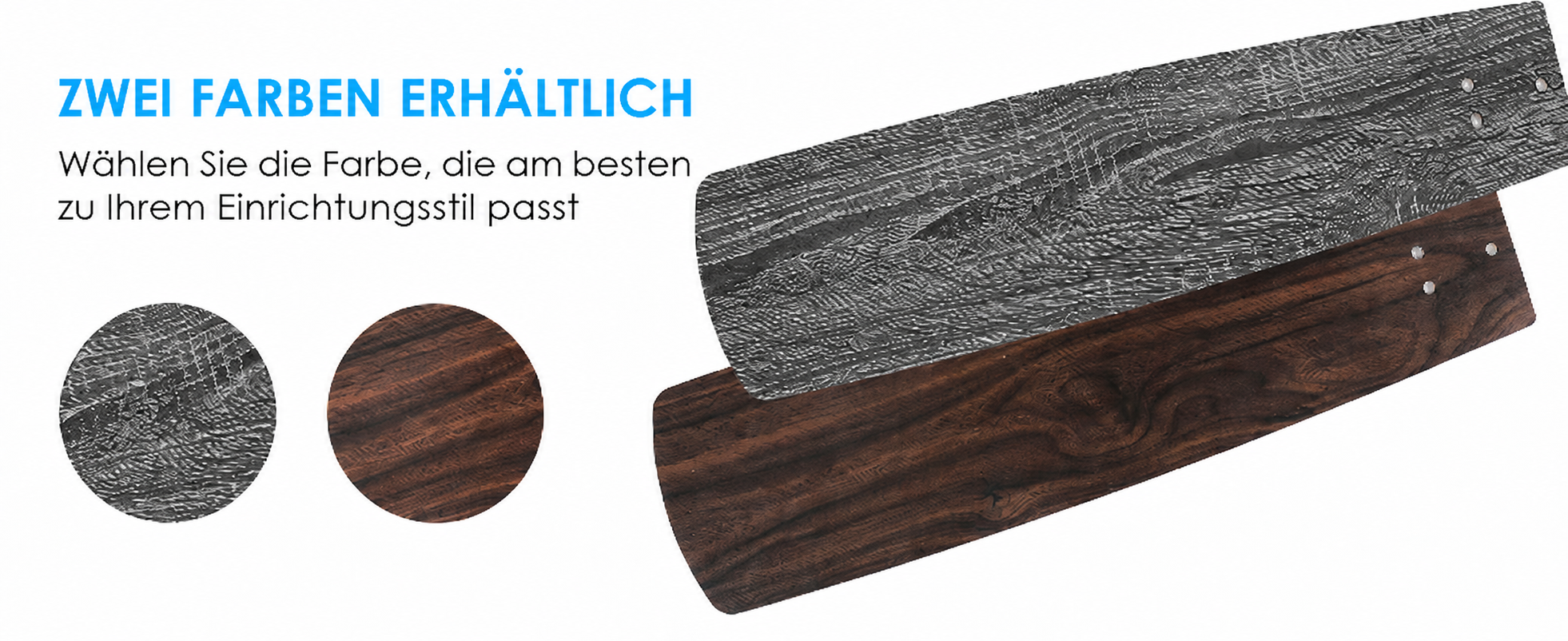 Produktansicht: Kviflon Deckenventilator für geschützte Außenbereiche Schwarz 132 cm mit LED und leisem DC-Motor