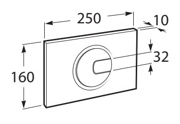 Medidas de la placa de accionamiento PL4 DUAL (ONE) - ROCA