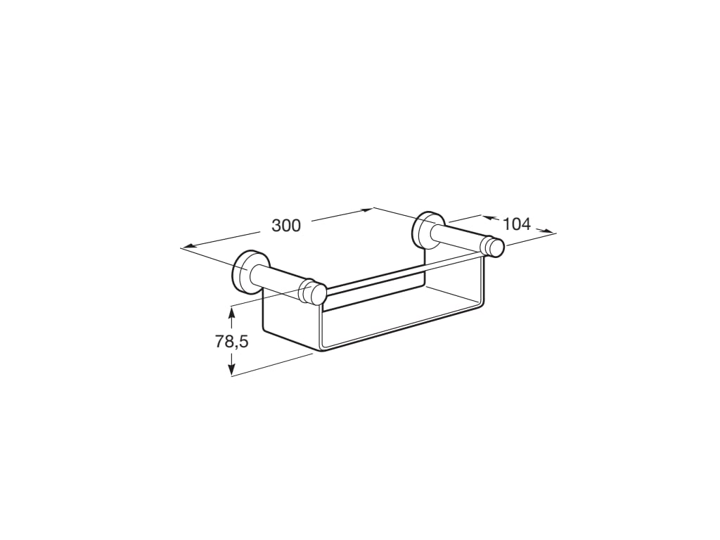 Medidas del contenedor de 320 mm SUPERINOX - ROCA