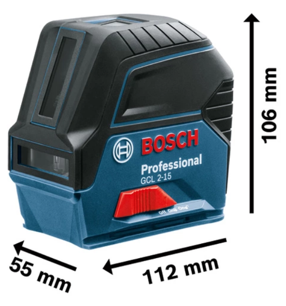 Dimensions du laser combiné GCL 2-15 Professional - BOSCH