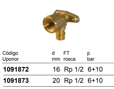 Codo de fijación Smart Aqua Q&E de UPONOR