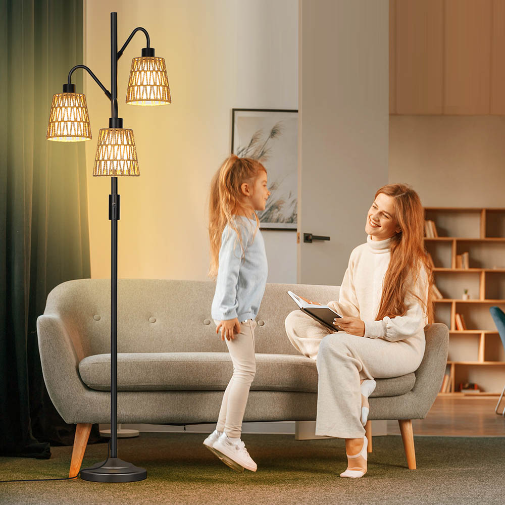 Lampadaire Boho en Rotin design élégant