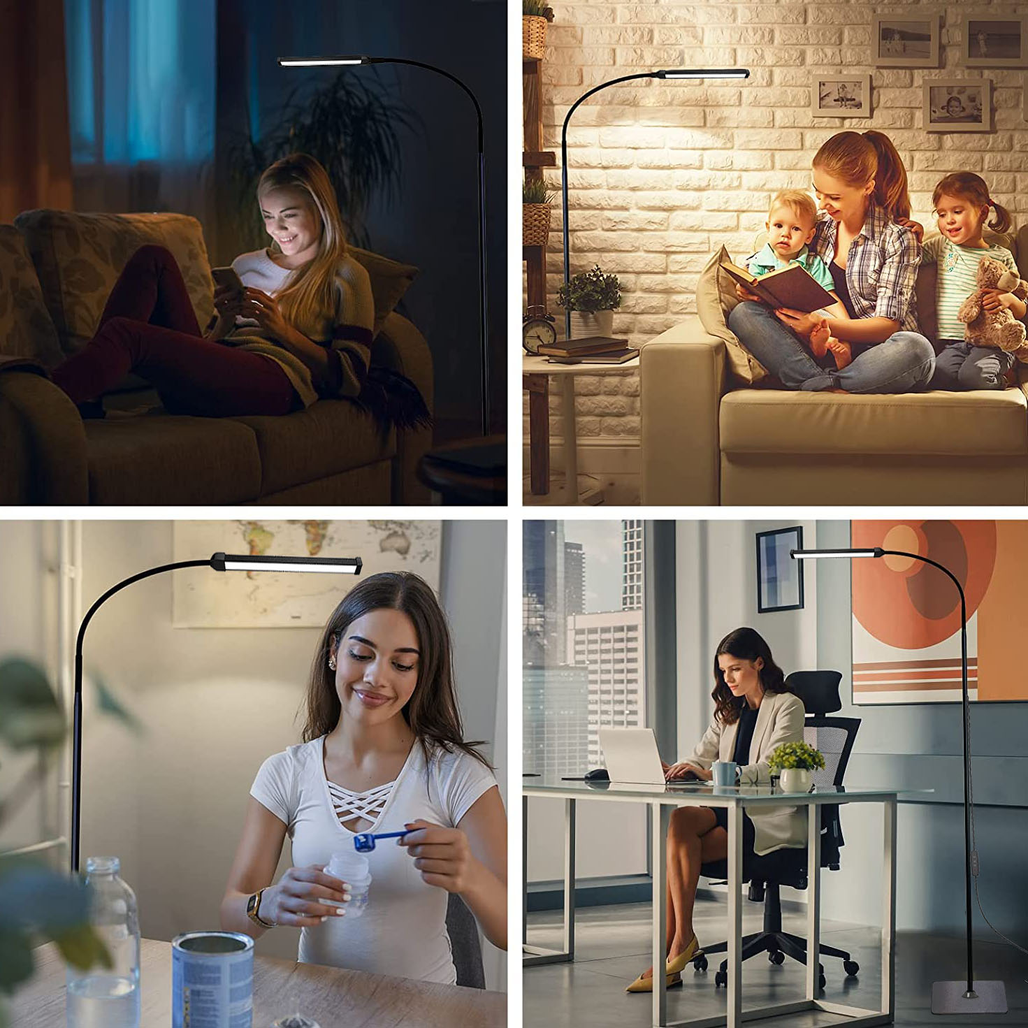 Lampadaire LED Salon sur Pied avec col flexible - Utilisation