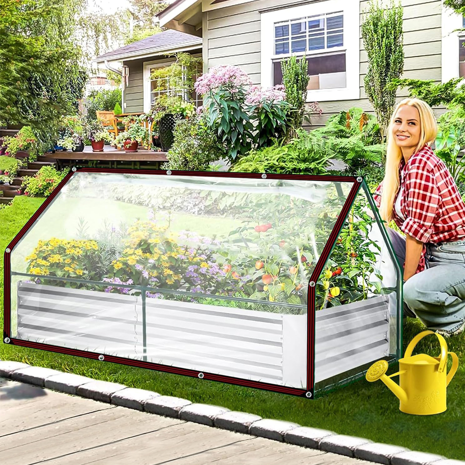 Bâche transparente en utilisation