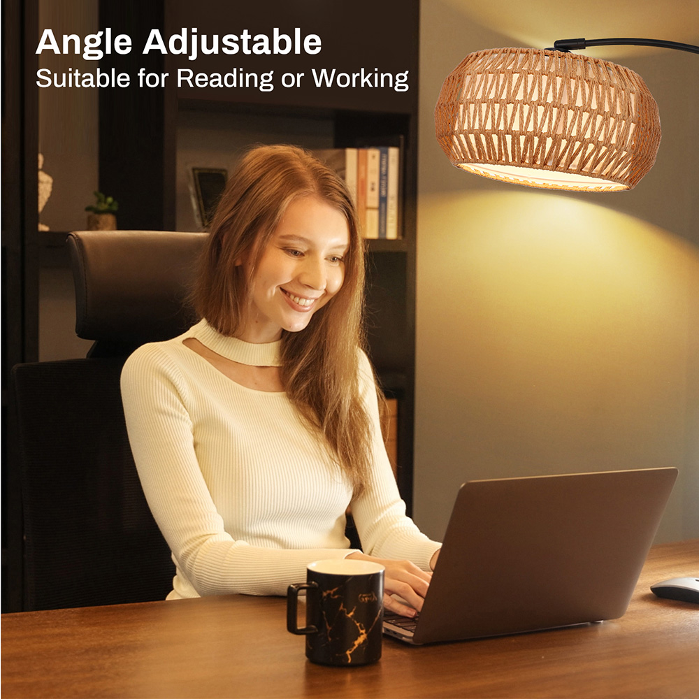 Détails du Lampadaire Salon avec Abat-Jour Rotin