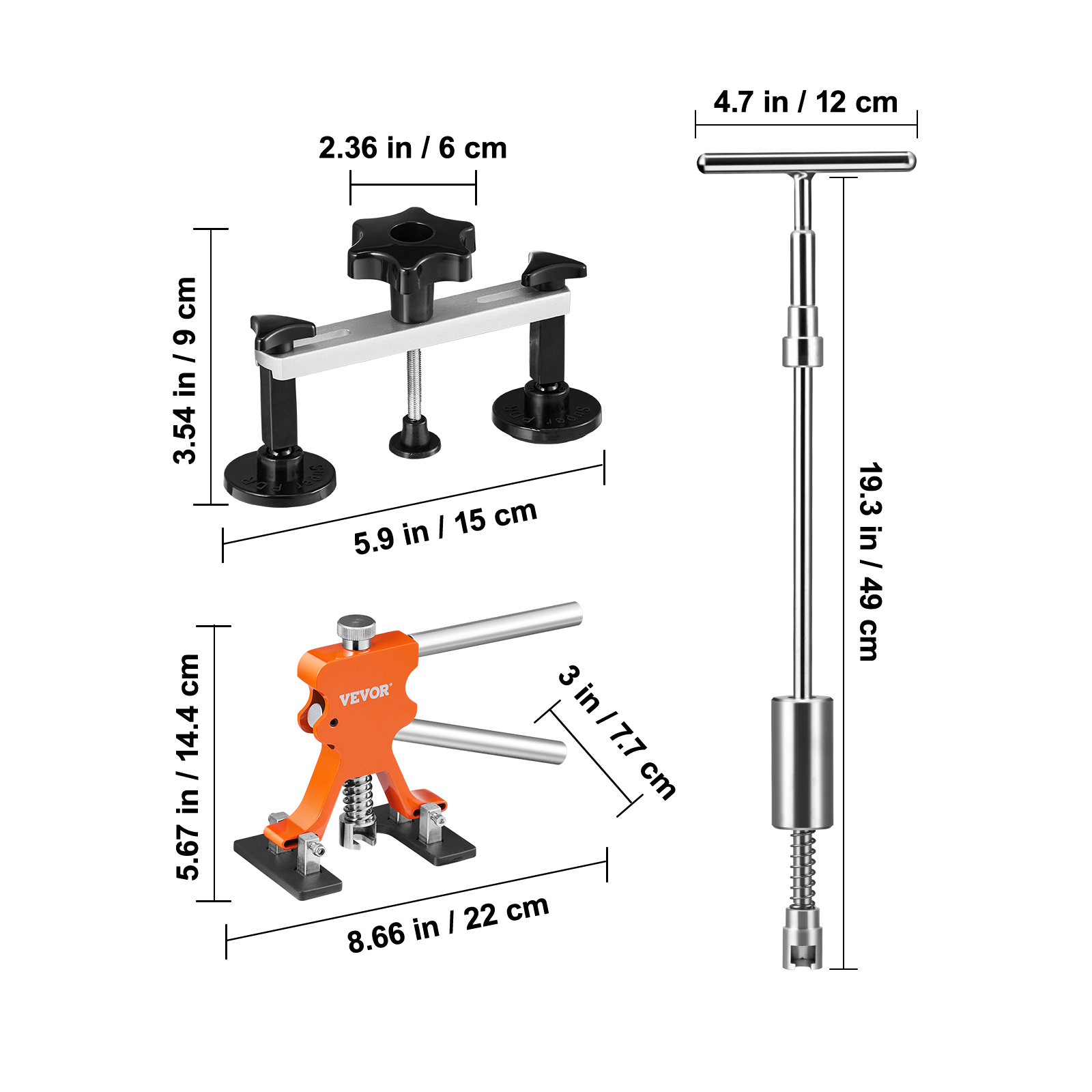 Set Estrattore Ingranaggi VEVOR | 4 Pezzi Da 3,4,6,8 Pollici | Per Rimuovere Pulegge E Cuscinetti