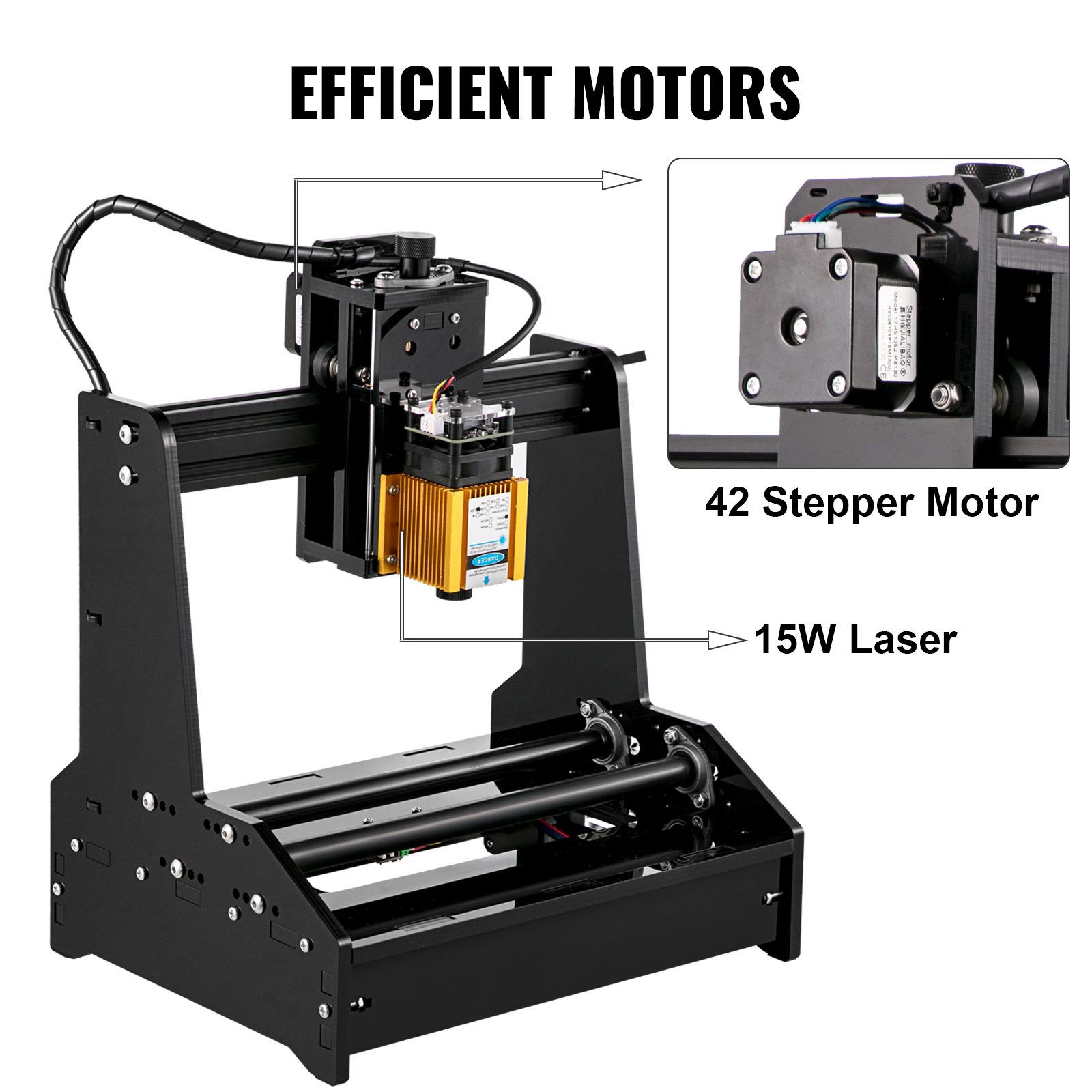 VEVOR Máquina CNC Mini Grabadora Láser 15W, Máquina de Grabado Láser,  Grabadora Cilíndrica, Impresora de Grabado USB, Máquina de Enrutador CNC  Compatible para Win7, Win8, Win10, Winxp