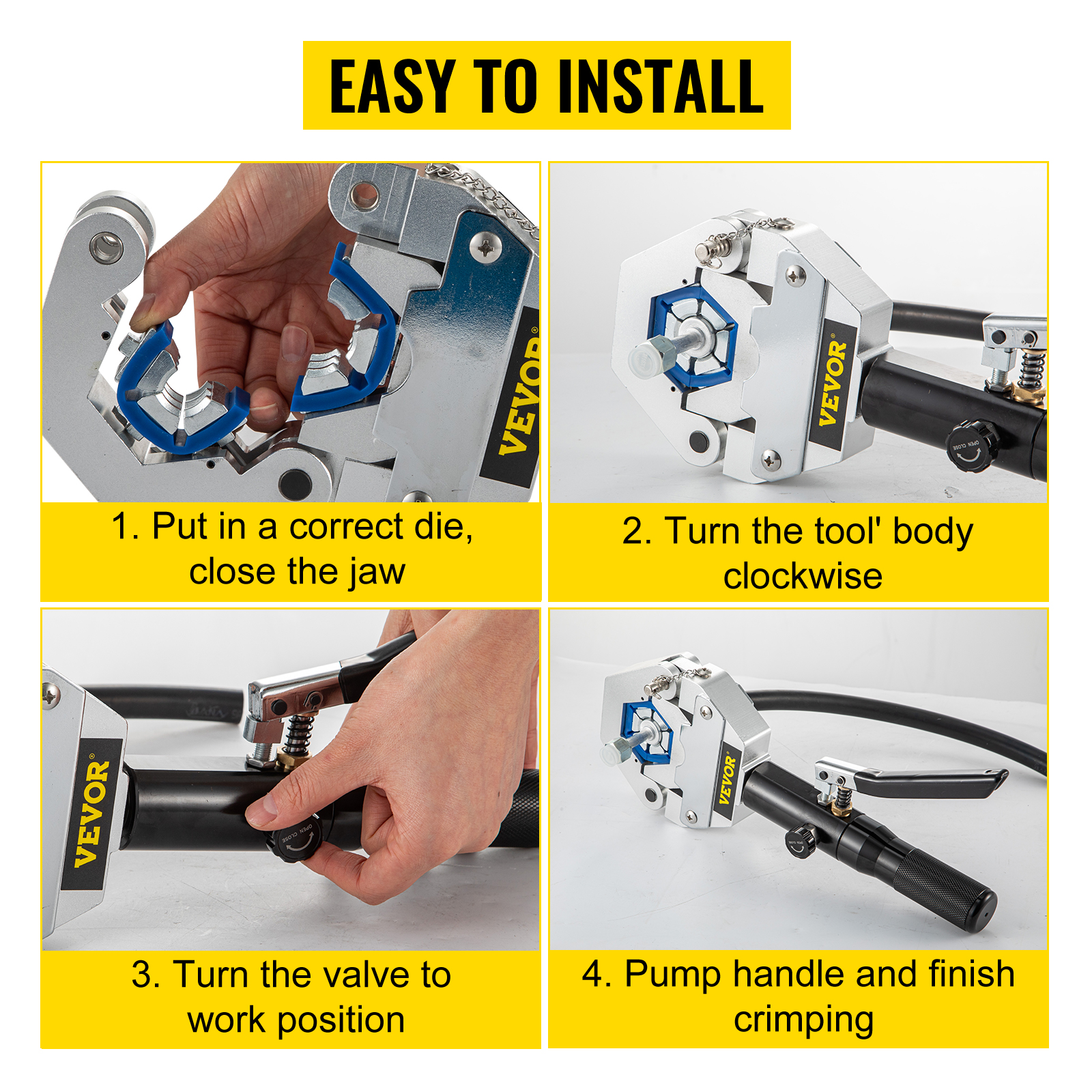 KORISER Hydraulic AC Hose Crimper Hydra-Krimp 71500 Manual A/C Hose