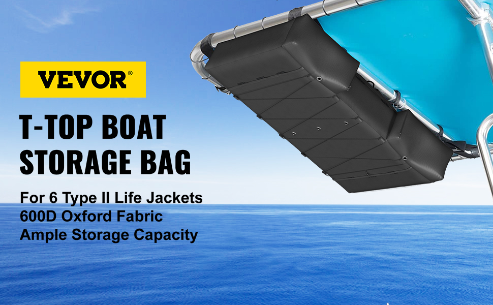 Fasrom T-top Storage Bag for Boat Life Jackets, Holds up to 6 Type II
