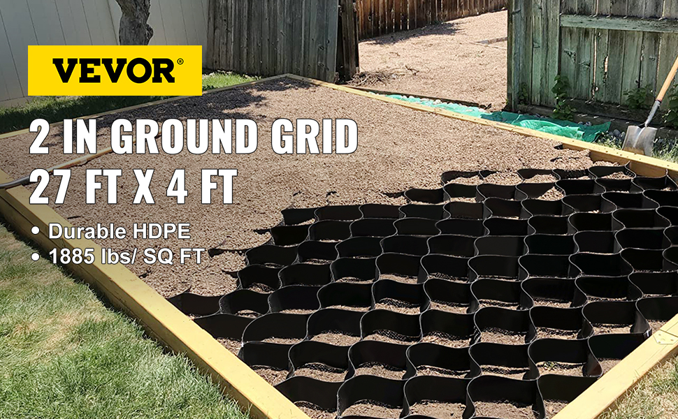 Geocell Ground Grid Heavy Duty Shed Base/Parking Kit – 108 Sq Ft (Performance Footing)