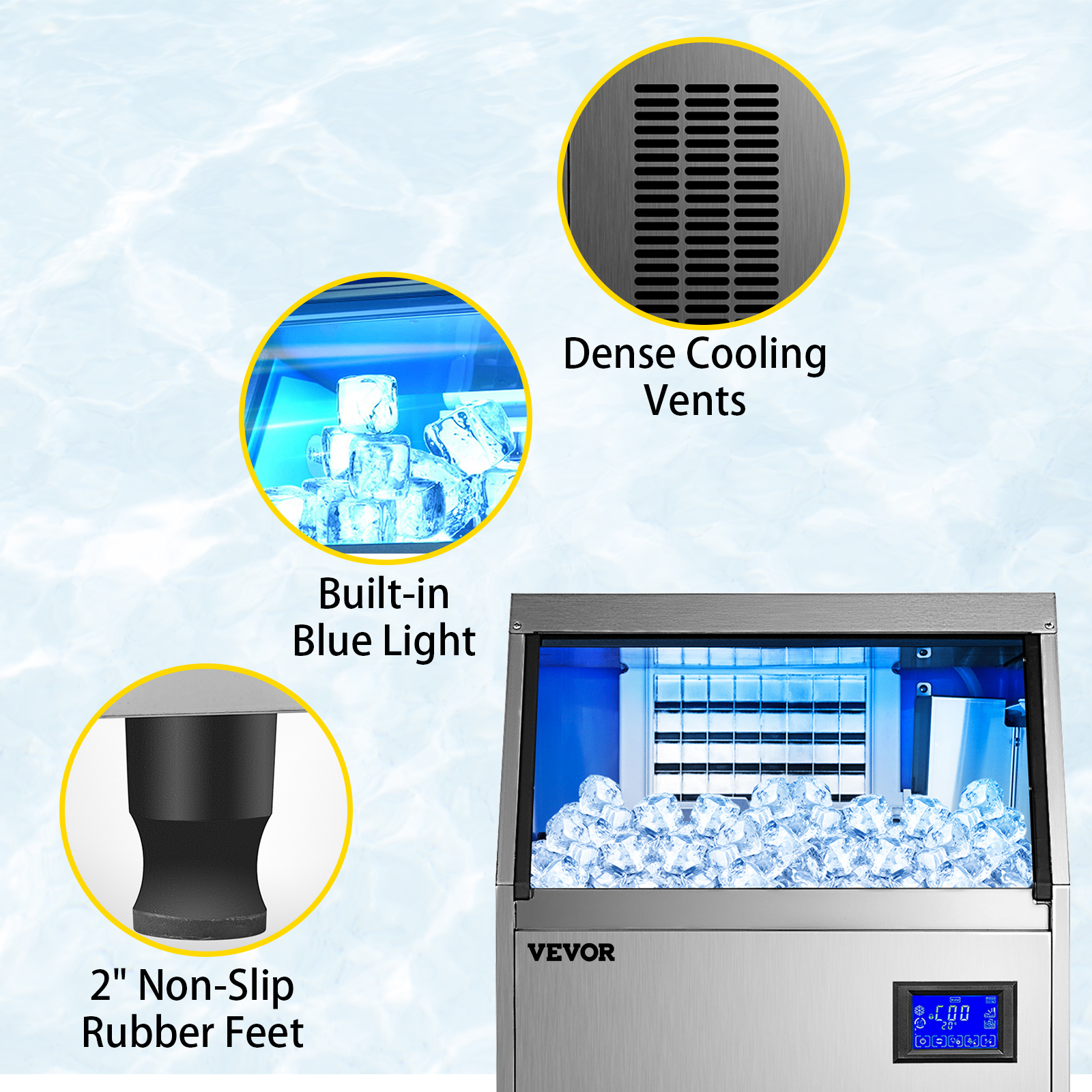 VEVOR Macchina Per Cubetti Di Ghiaccio Commerciale Produttività 70kg/24h Macchina Di Cubetti Di Ghiaccio Da Cucina Commerciale Schermo LED In Acciaio -Moulinex Negozio AAHKMJXYDAFdJAOAIMEbOAchsNwF47gfWWMct1uaXzXJCVIqjjVJLqw