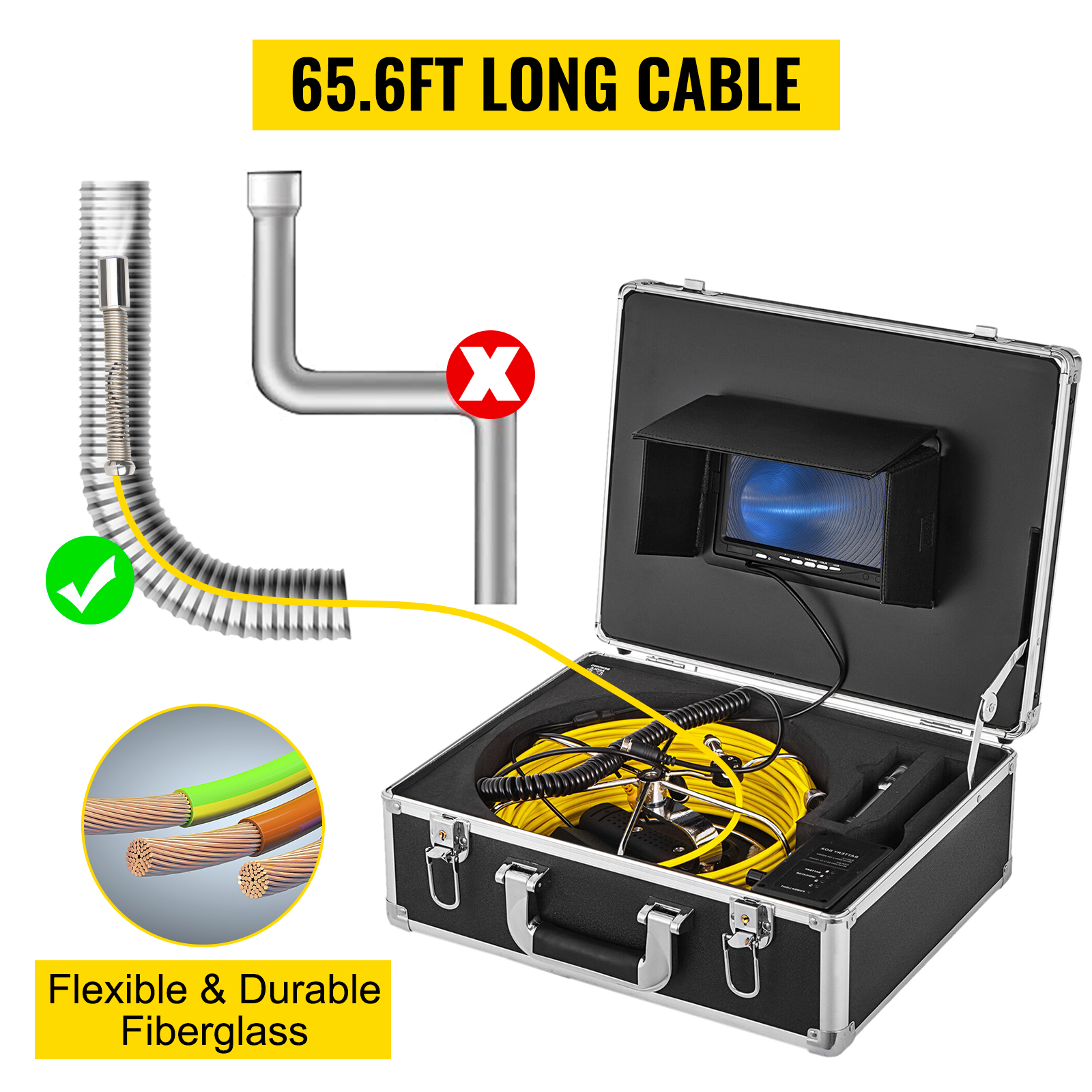 VEVOR Tuyau Camera 20 M, Appareil-photo Deinspection IP68, Boite A Outils Portable, Serpent Moniteur 6 Heures Sur Une Seule Charge Video Industrielle DeInspection Vision De Nuit Support DeEndoscope -Promos Brico Forte Boutique AAHKMJXYDAFdJAOAIMEbOAchsNwF47gfWWMct1uaXzXJCVIqjjVJLqw cq39v7nX9UYJ2hvzucWj1XZ DQXTWmHBq3D7lrzisYfH6eYnWazjRhP4PwY3JoJzpbPR69ELaAhyjNPy66vtE9 E2Ajr4Pe