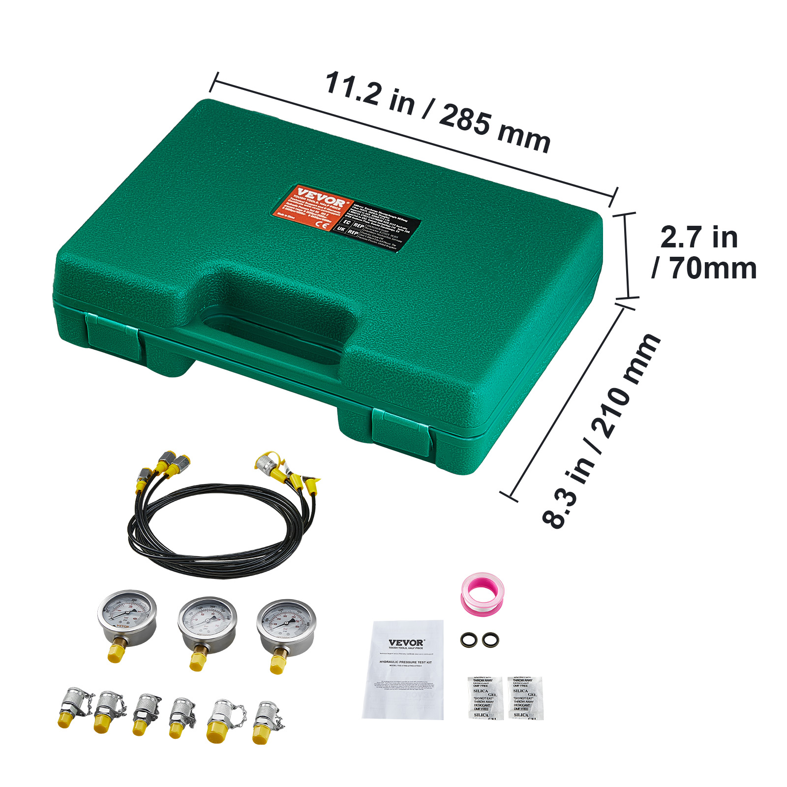 Kit Prova Pressione Idraulica VEVOR | 250/400/600 Bar | Per Escavatori E Trattori - Foto 12