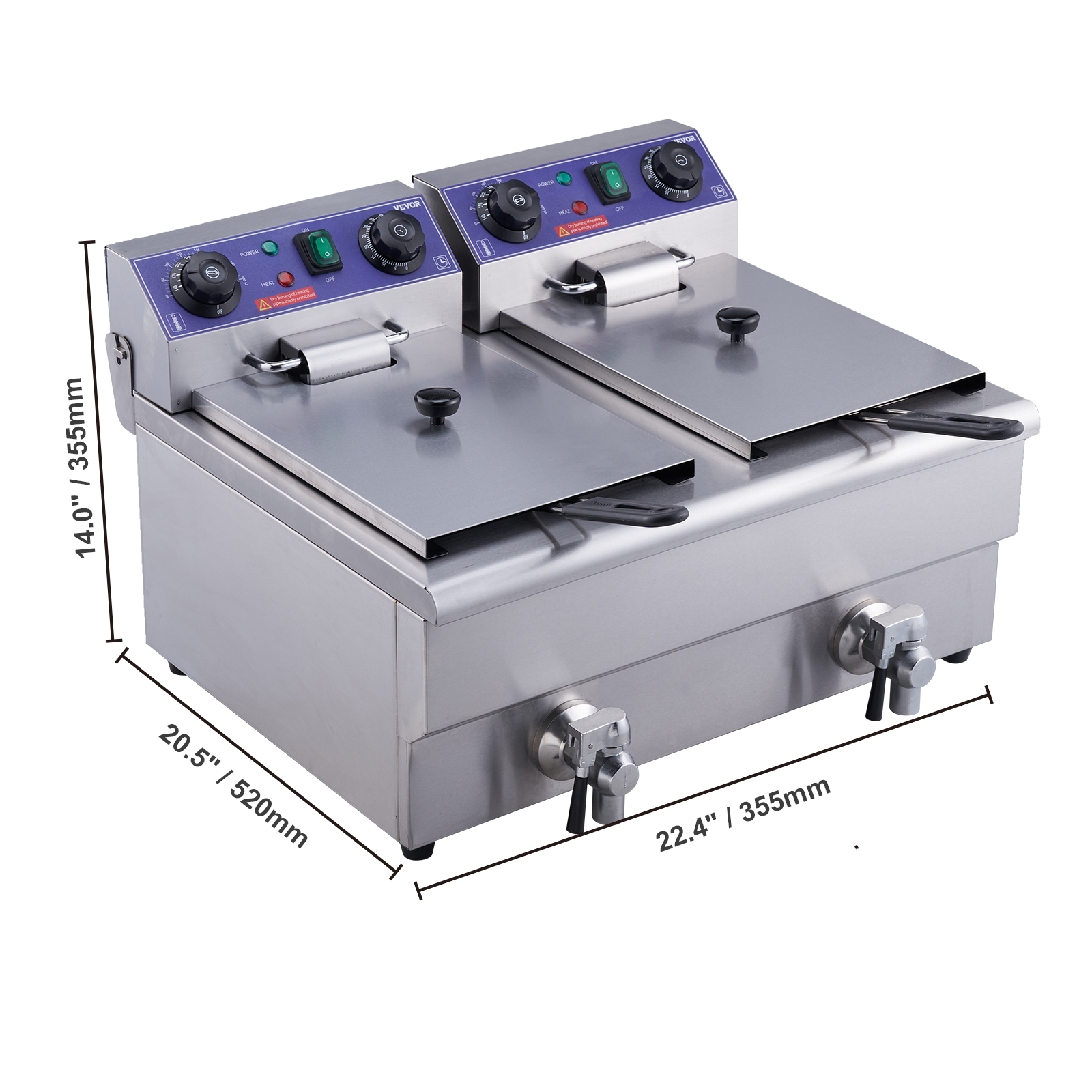 Diamond | Elektrische friteuse tafelmodel 12 liter aftapkraan | F12E/D1