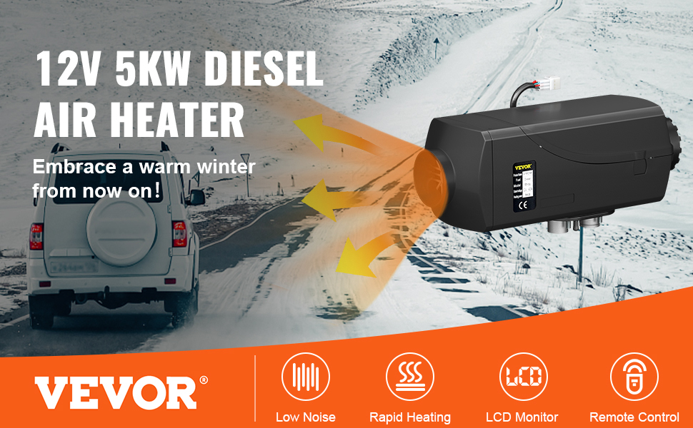 12 V 5 kW Chauffage Diesel - VEVOR - Air Heater avec Accessoires LCD pour  Véhicules - Cdiscount Auto