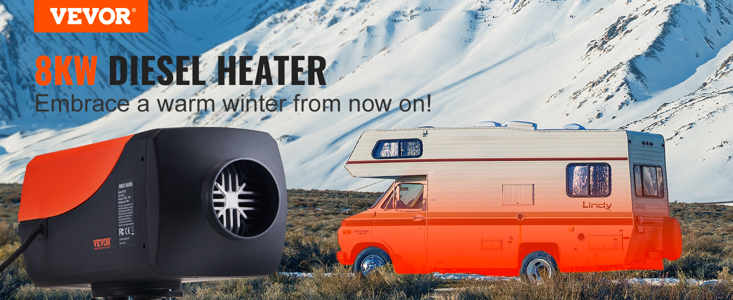 Chauffage Vevor 8kw Chauffage Diesel 8 KW DC 12-24 V, Réchauffeur D'Air Diesel Chauffage Vevor Diesel
