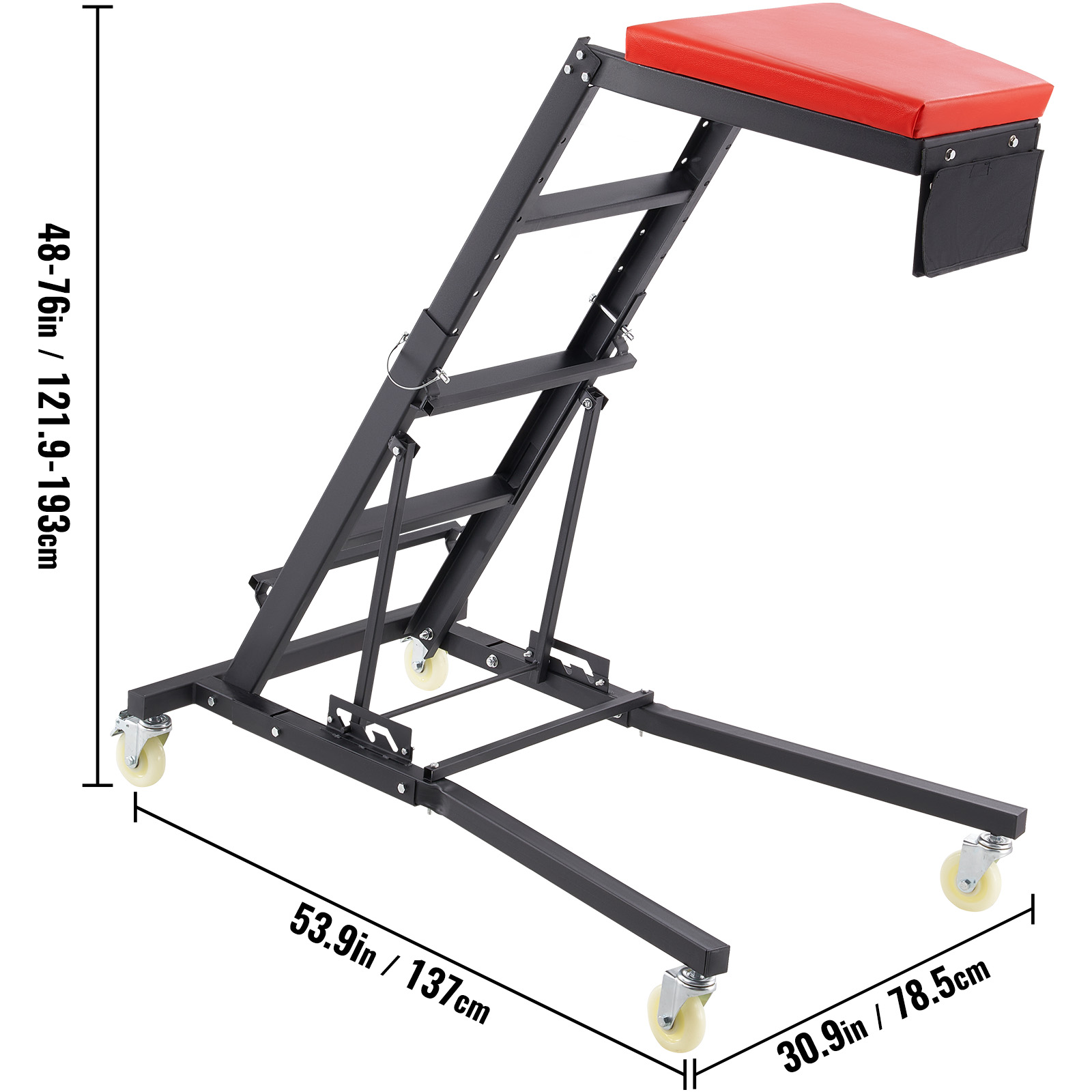 VEVOR Automotive Topside Creeper, with Adjustable Height 1219-1930 mm ...