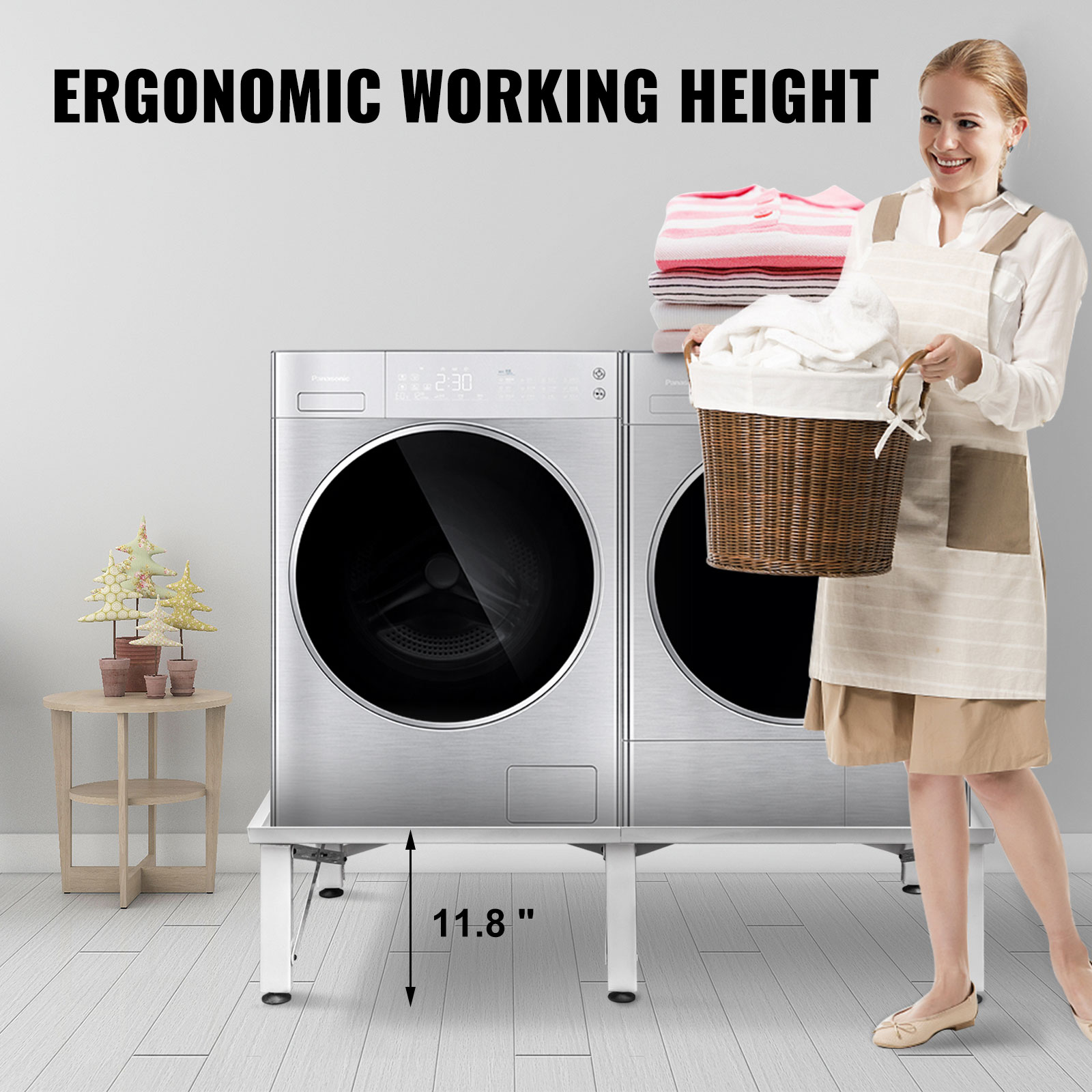 VEVOR Laundry Pedestal 48.8 X 21.6 Inch Width Universal Laundry Pedestal 11.8" Inch Height Laundry Pedestal Universal With Height-adjustable Feet For Washing Machines, Dryers, Freezers Or Refrigerator -Comfort Bathroom Store AAHKMJXYDAFdJAOAIMEbOAchsNwF47gfWWMct1uaXzXJCVIqjjVJLqw