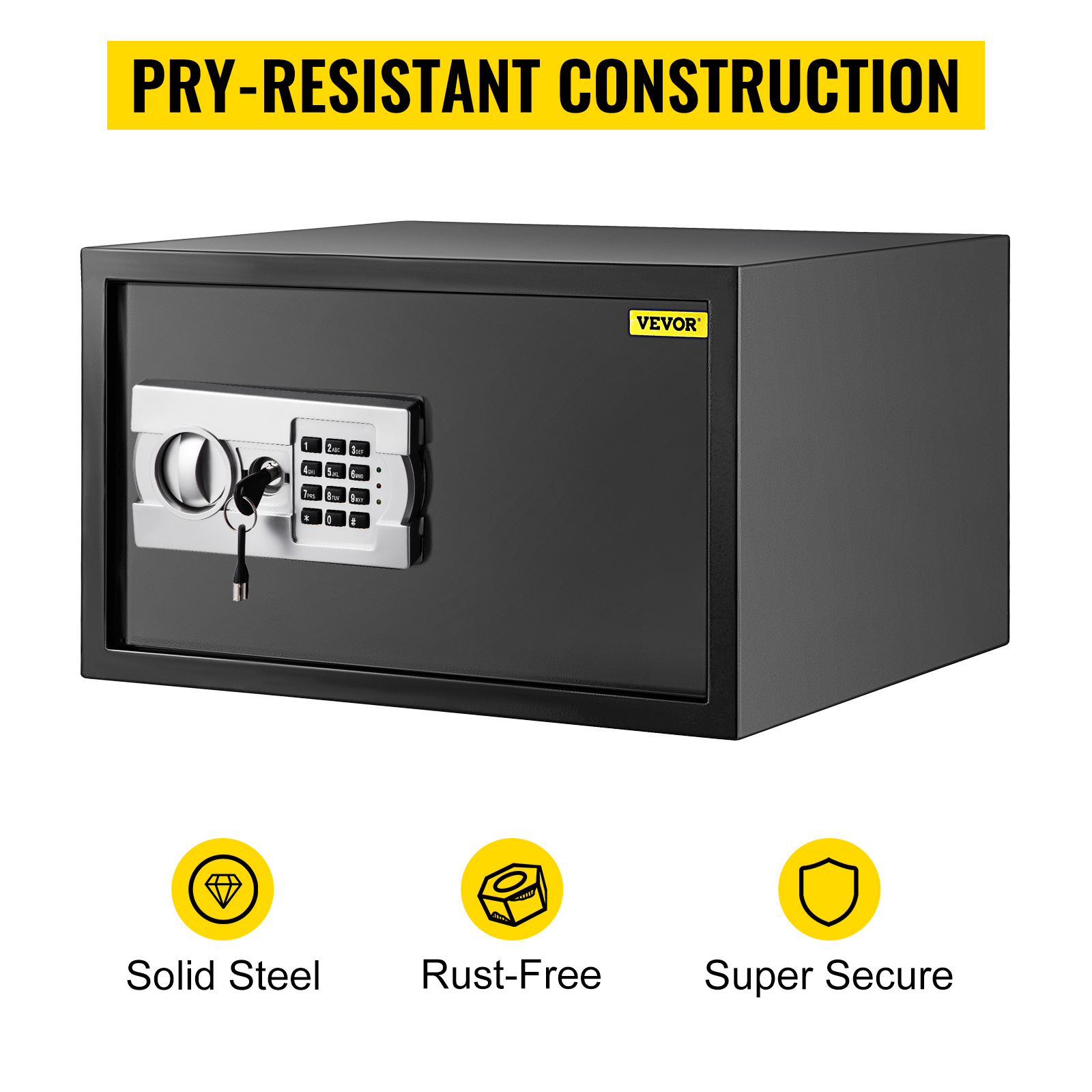 VEVOR Coffre-Fort Digital 28L En Acier Au Carbone Coffre-Fort Electronique 2 Kits De Code Et 2 Cles Coffre-Fort De Securite Antivol Coffre-Fort Cle Et Code Anti-Effraction Ignifuge Billet Bijou Armes -Promos Matériel Boutique AAHKMJXYDAFdJAOAIMEbOAchsNwF47gfWWMct1uaXzXJCVIqjjVJLqw
