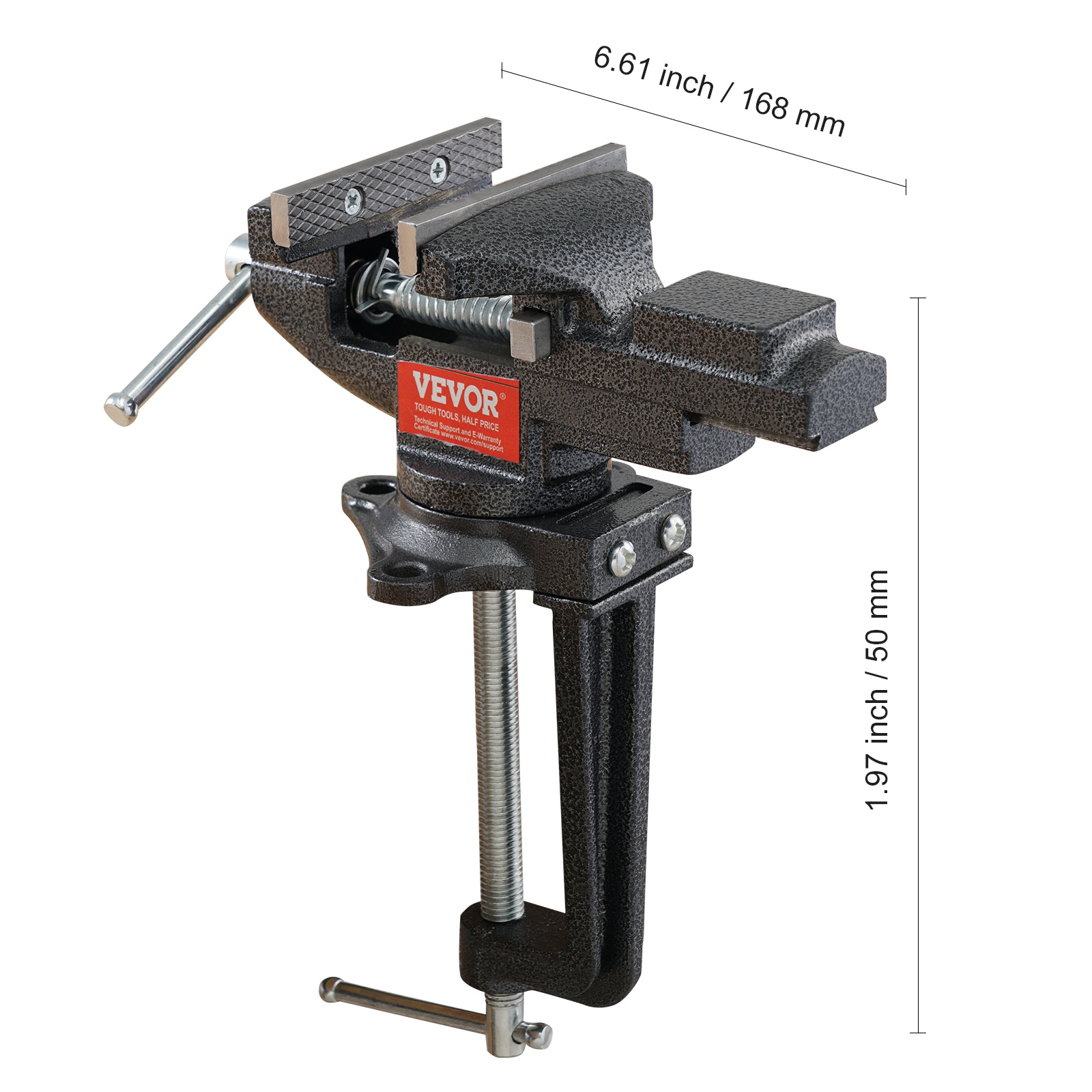 SWAWIS Morsa da Banco in Ghisa con Base Girevole 360 °, Larghezza Ganasce 100mm, può Essere Utilizzato per Fissare Pezzi di Legno e Metallo(Blu