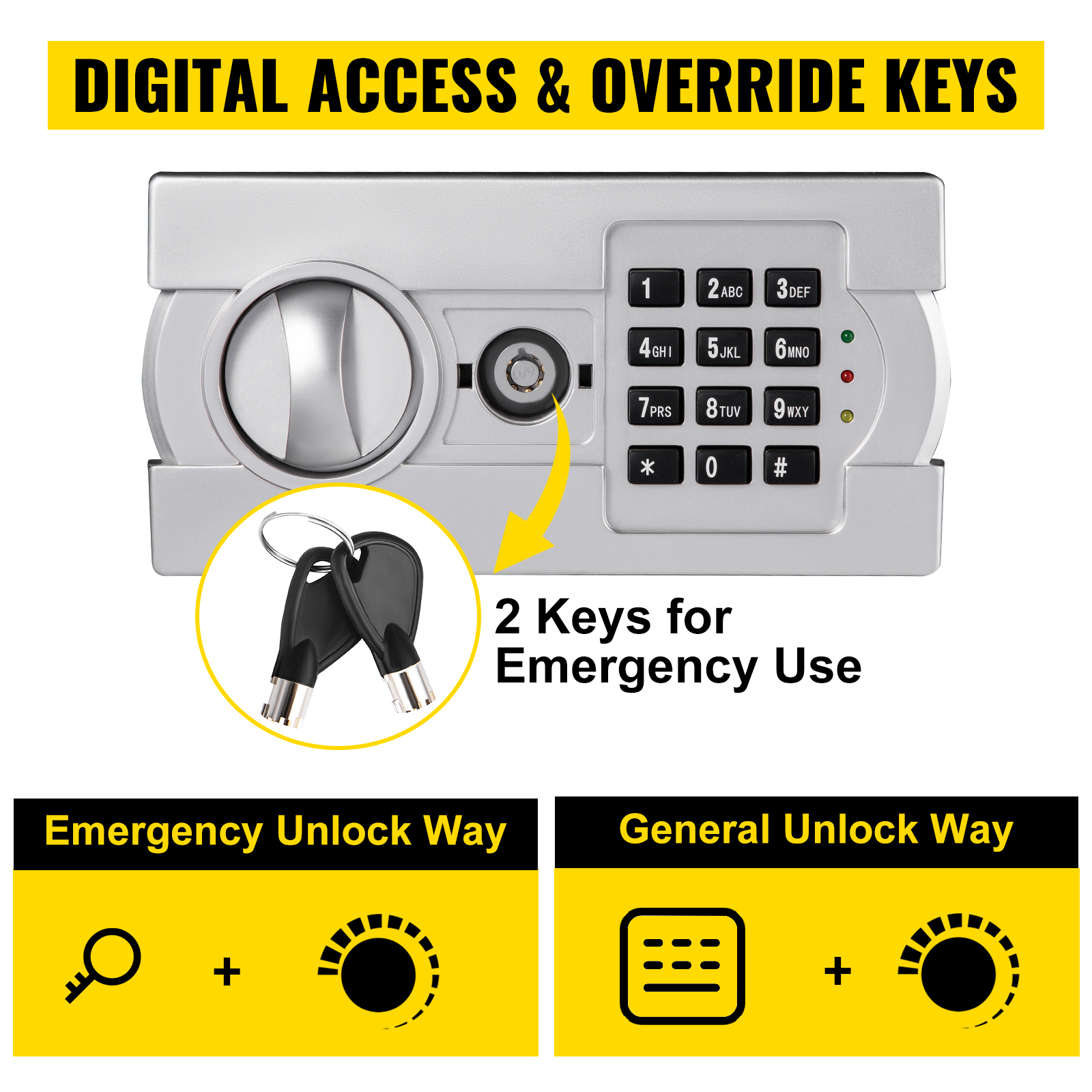 VEVOR Coffre-Fort Digital 34 L En Acier Au Carbone Coffre-Fort Electronique 2 Kits De Code Et 2 Cles Coffre-Fort De Securite Antivol Coffre-Fort Cle Et Code Anti-Effraction Ignifuge Billet Bijou Arme -Promos Matériel Boutique AAHKMJXYDAFdJAOAIMEbOAchsNwF47gfWWMct1uaXzXJCVIqjjVJLqw
