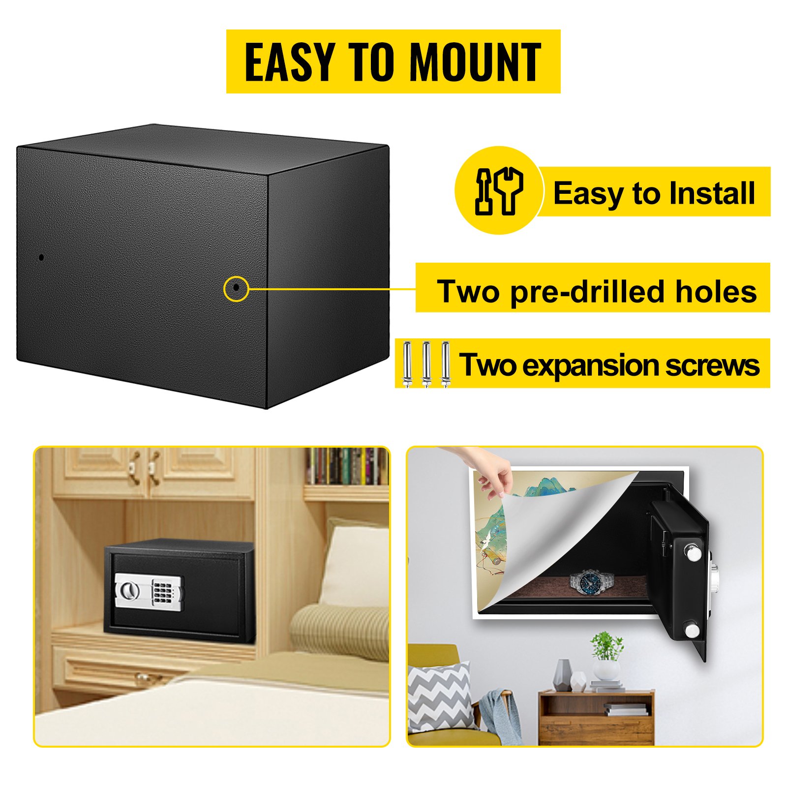 VEVOR Coffre-Fort Digital 34 L En Acier Au Carbone Coffre-Fort Electronique 2 Kits De Code Et 2 Cles Coffre-Fort De Securite Antivol Coffre-Fort Cle Et Code Anti-Effraction Ignifuge Billet Bijou Arme -Promos Matériel Boutique AAHKMJXYDAFdJAOAIMEbOAchsNwF47gfWWMct1uaXzXJCVIqjjVJLqw