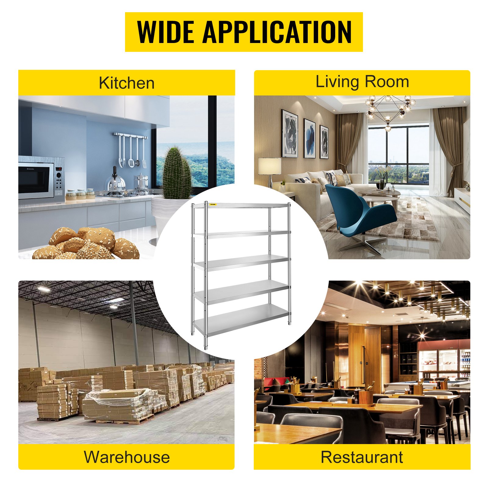 VEVOR Etagere De Cuisine Professionnelle Inox 5 Tablettes 122x47x183 Cm 750kg -Promos Gout Cuisine Boutique AAHKMJXYDAFdJAOAIMEbOAchsNwF47gfWWMct1uaXzXJCVIqjjVJLqw