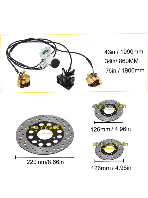 Kit Freni Idraulici Per Go-Kart 150cc - Compatibile Con Hammerhead E Trailmaster - Foto 2