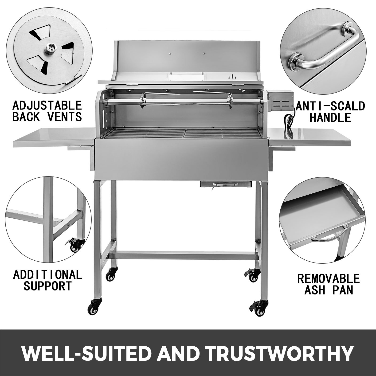 VEVOR Grill Electrique Inox Professionnelle 25W BBQ Tournebroche Gril Barbecue Electrique Avec Pied Sur 4 Roulettes Avec Couvercle Inoxydable Grille 27,5x79 Cm Pour Jardin Cuisine Exterieure Camping -Jardin Calme Soldes Magasin AAHKMJXYDAFdJAOAIMEbOAchsNwF47gfWWMct1uaXzXJCVIqjjVJLqw cq39v7nX9UZ6BmXk5LN4ACCcFscGtntQtjWQ2n36J ehnHAmLDzv29AGH5VM0Eq4g26D5dnnfdw=